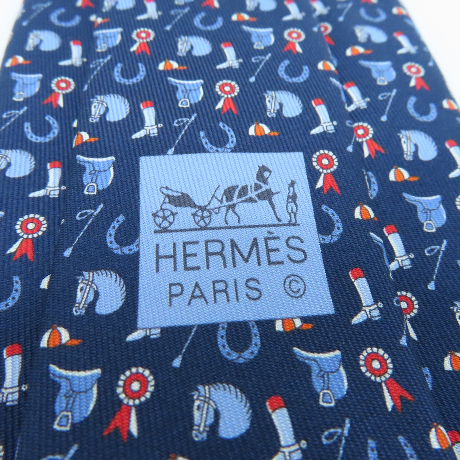 HERMES 丝质Tie领带蓝色