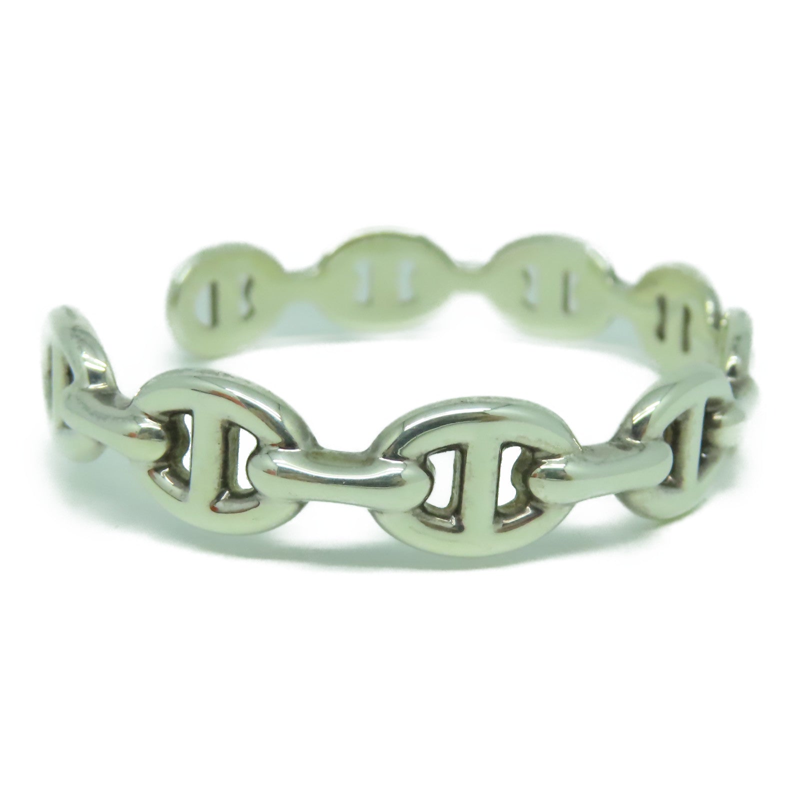 HERMES 925純銀Chaine D'ancre Enchainee Bracelet手鐲銀色