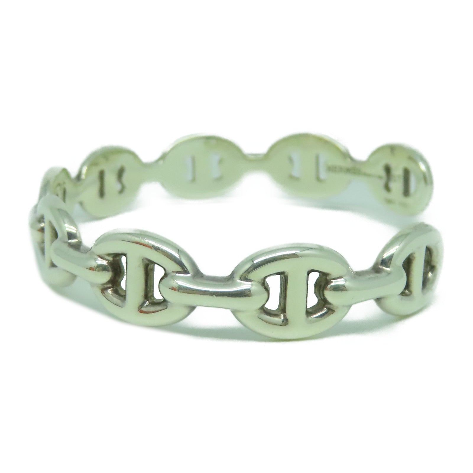 HERMES 925純銀Chaine D'ancre Enchainee Bracelet手鐲銀色