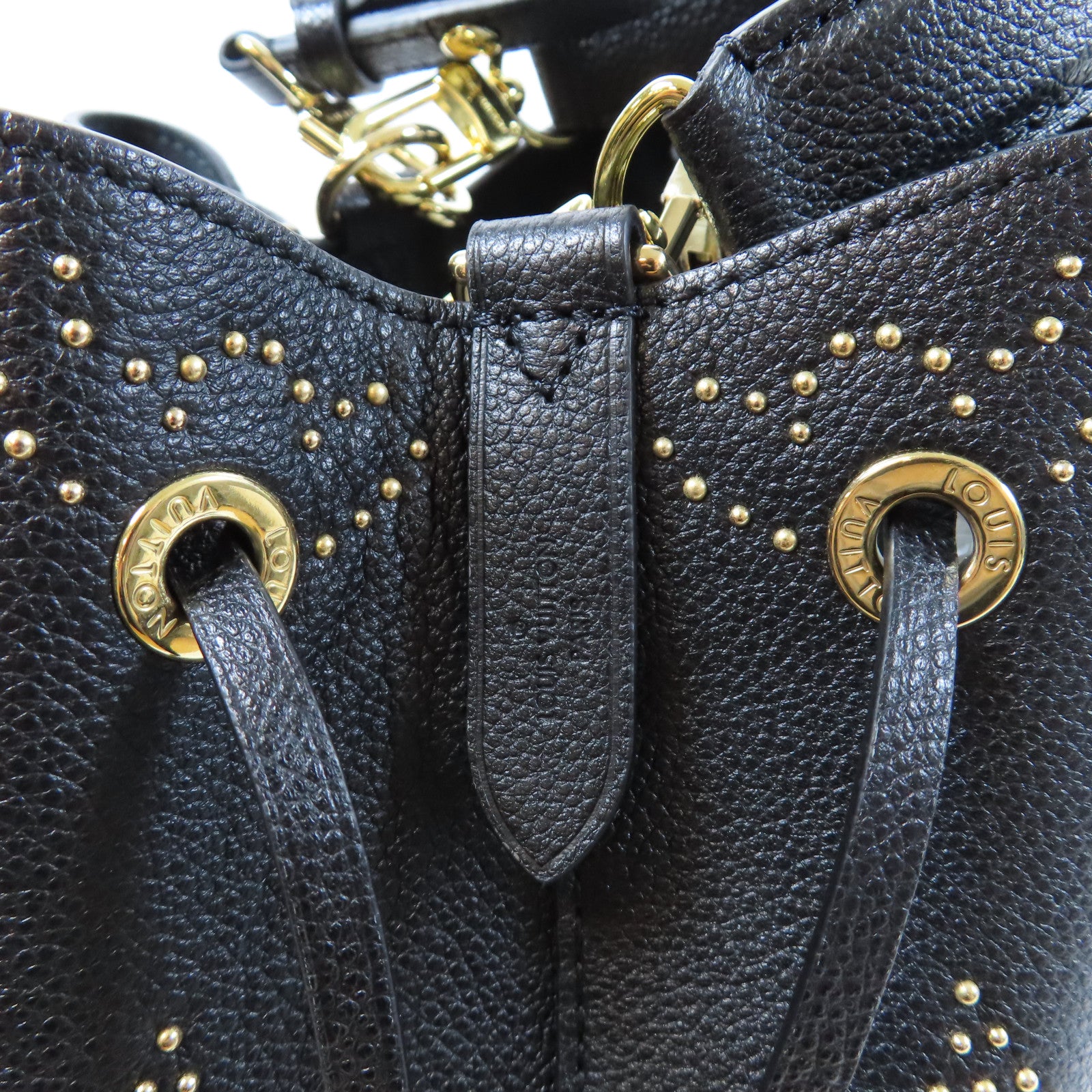 LOUIS VUITTON Monogram Empreinte NéoNoé BB金扣手挽肩背兩用袋黑色