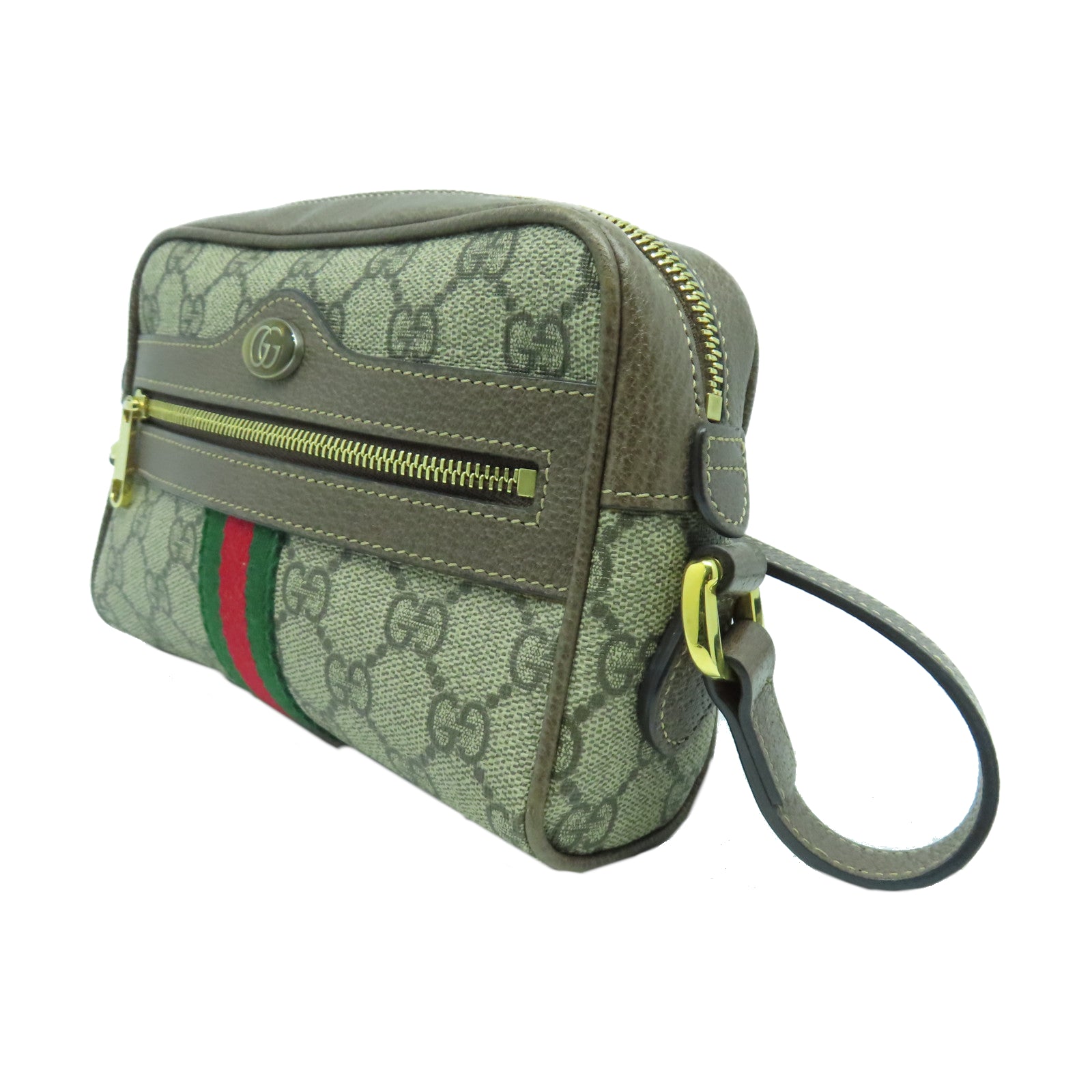 GUCCI 塗層帆布Ophidia GG Supreme金扣肩背袋啡色