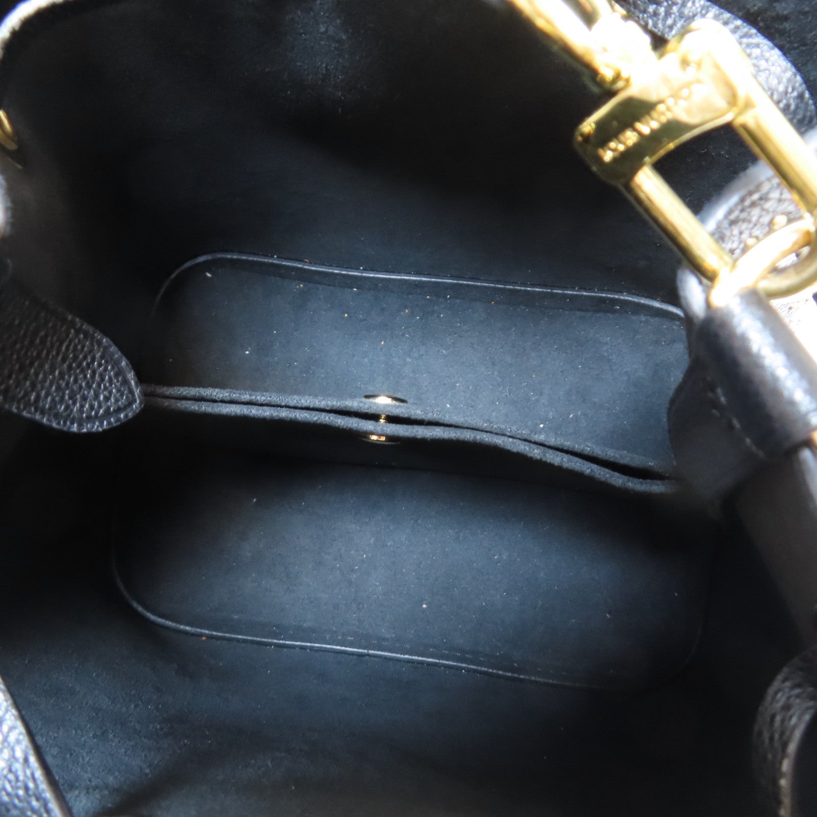 LOUIS VUITTON Monogram Empreinte NéoNoé BB金扣手挽肩背兩用袋黑色