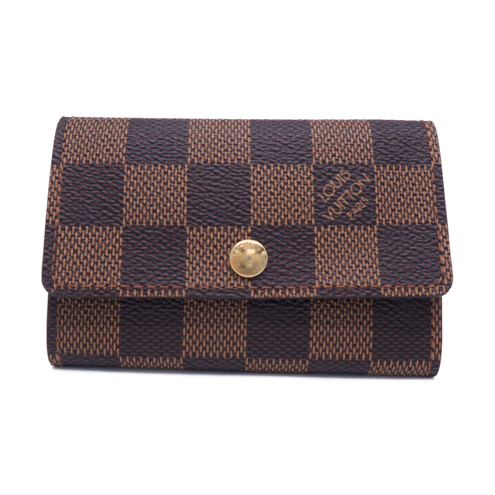 LOUIS VUITTON Damier Key Holder金扣鎖匙包棕色