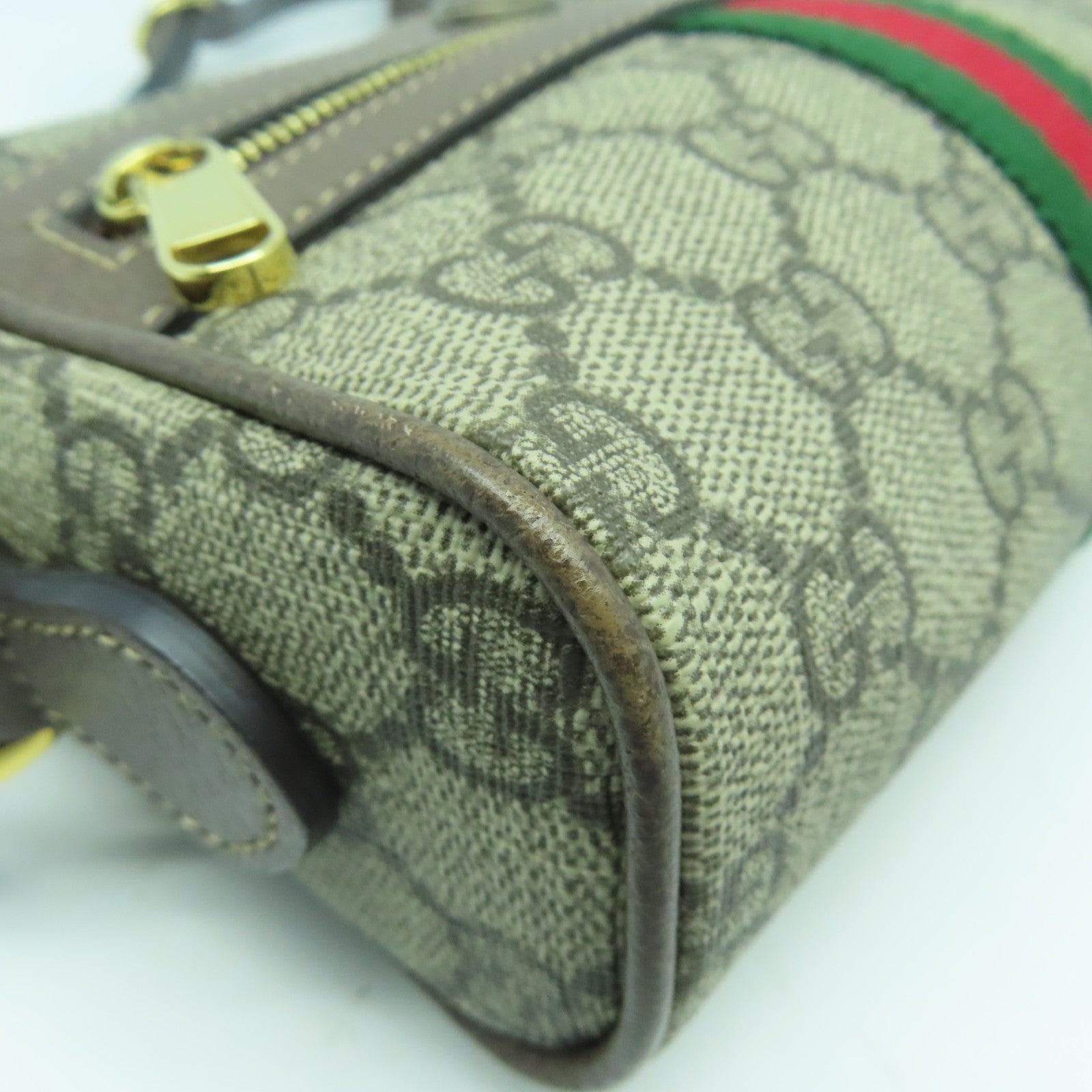 GUCCI 塗層帆布Ophidia GG Supreme金扣肩背袋啡色