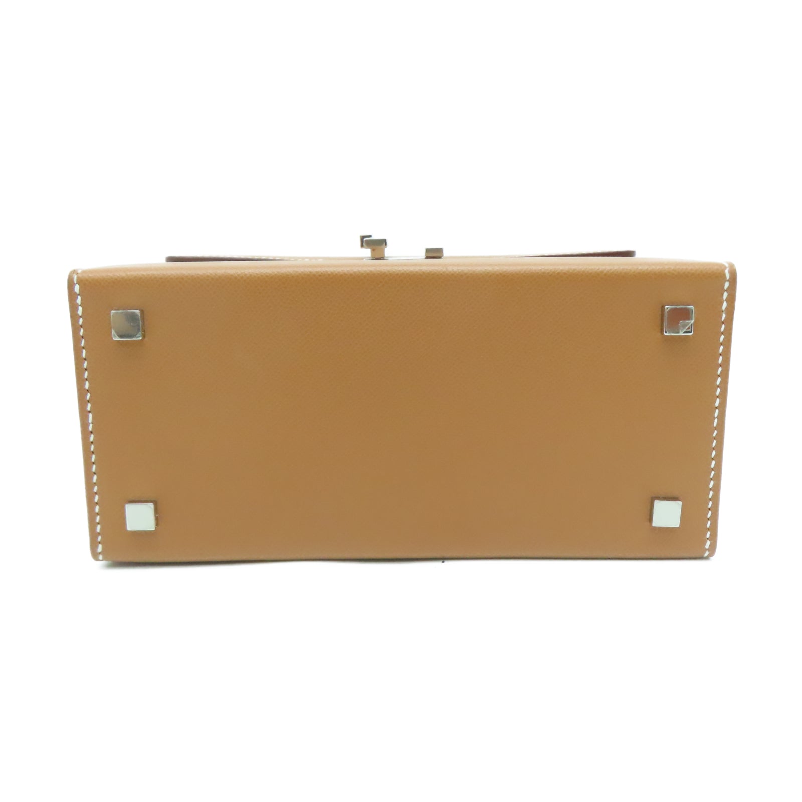 HERMES Veau Epsom皮革Cinhetic银扣链带肩背袋棕色