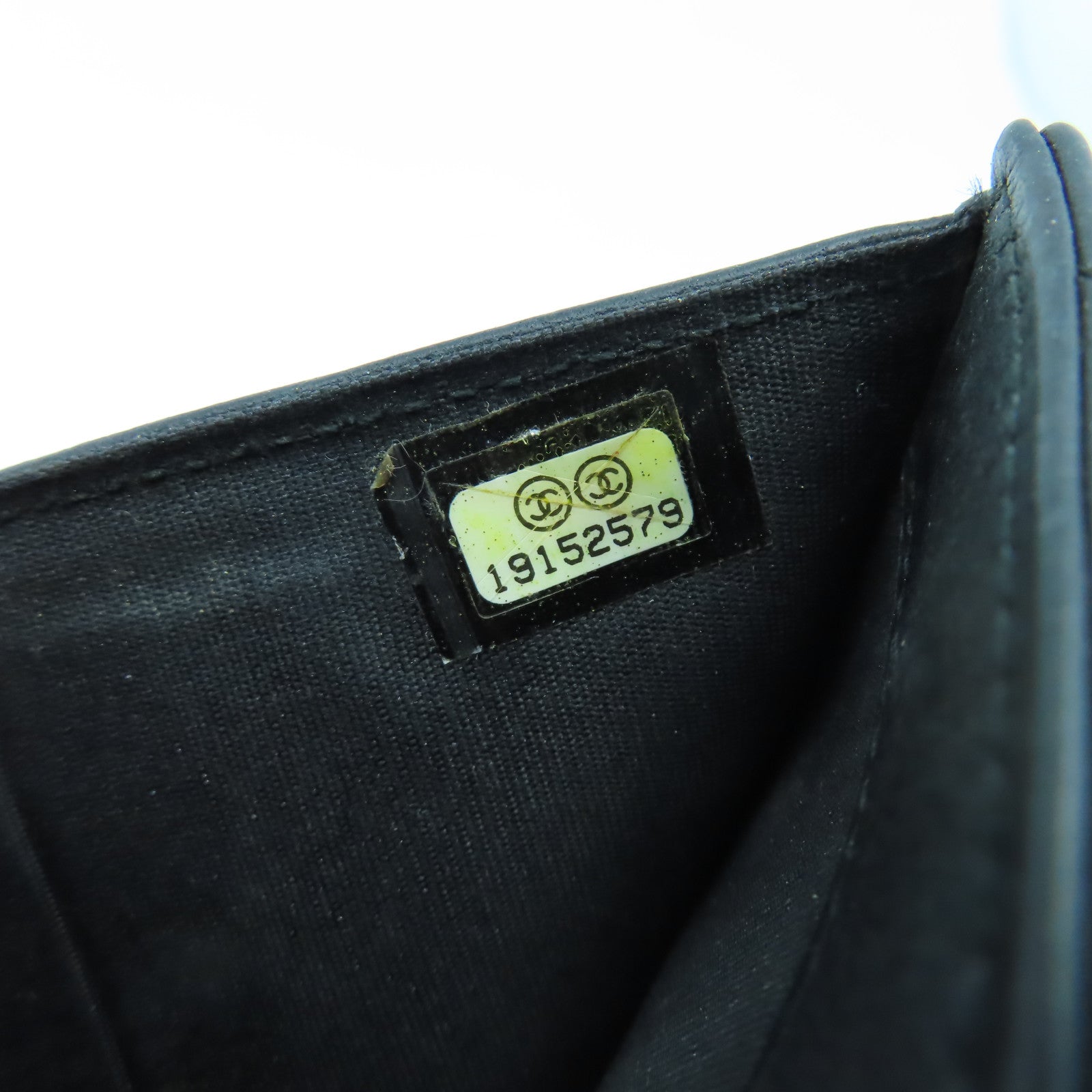 CHANEL 菱格牛皮皮革Wallet銀扣錢包黑色
