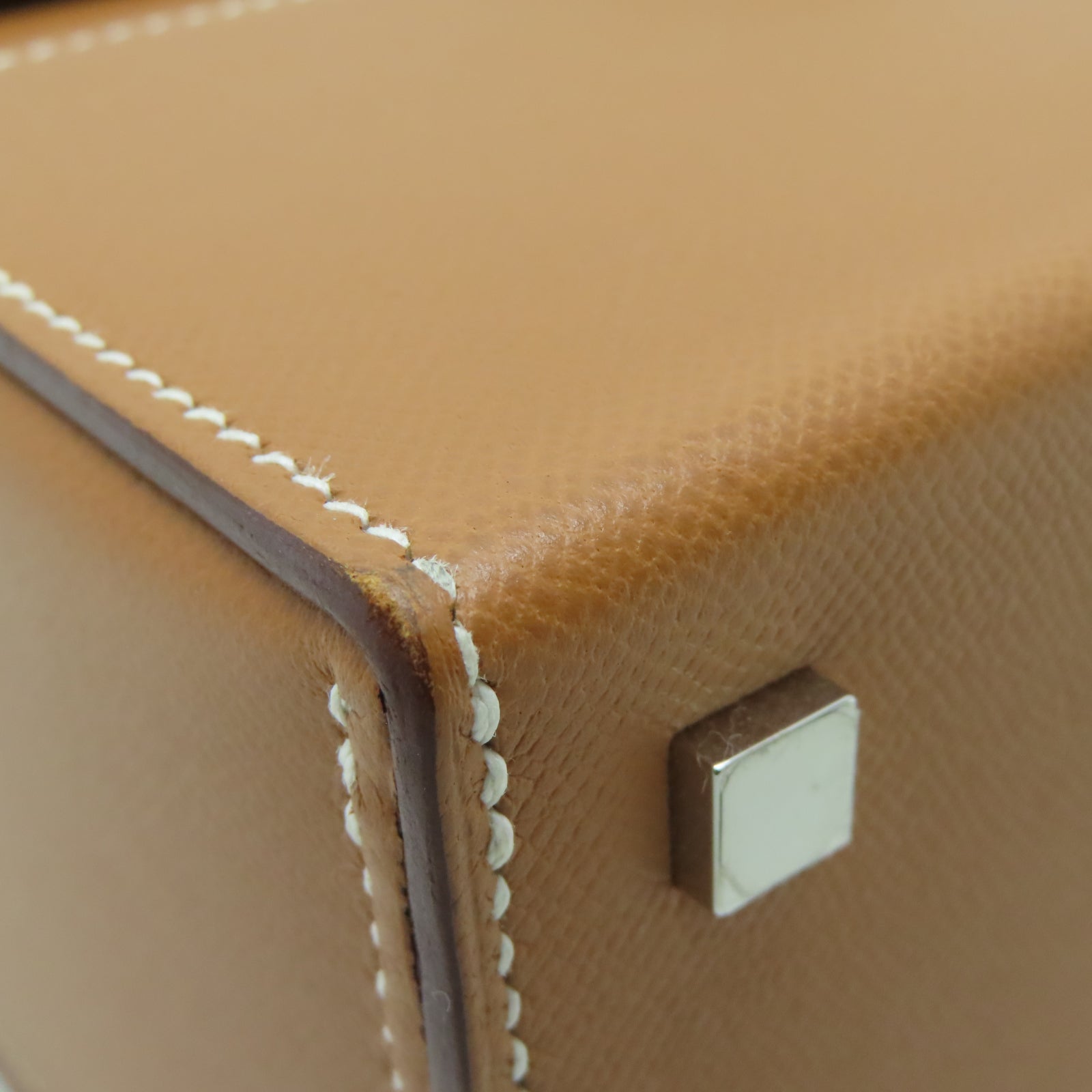 HERMES Veau Epsom皮革Cinhetic银扣链带肩背袋棕色