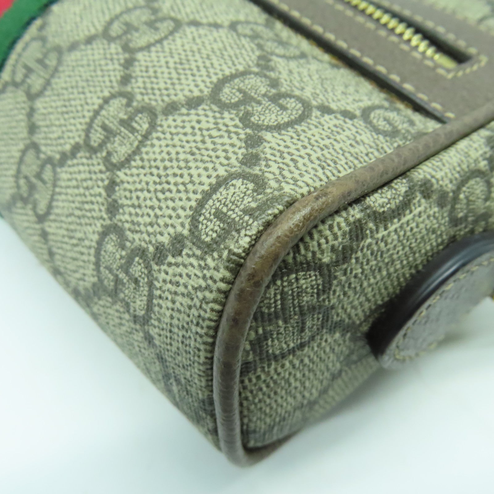 GUCCI 塗層帆布Ophidia GG Supreme金扣肩背袋啡色