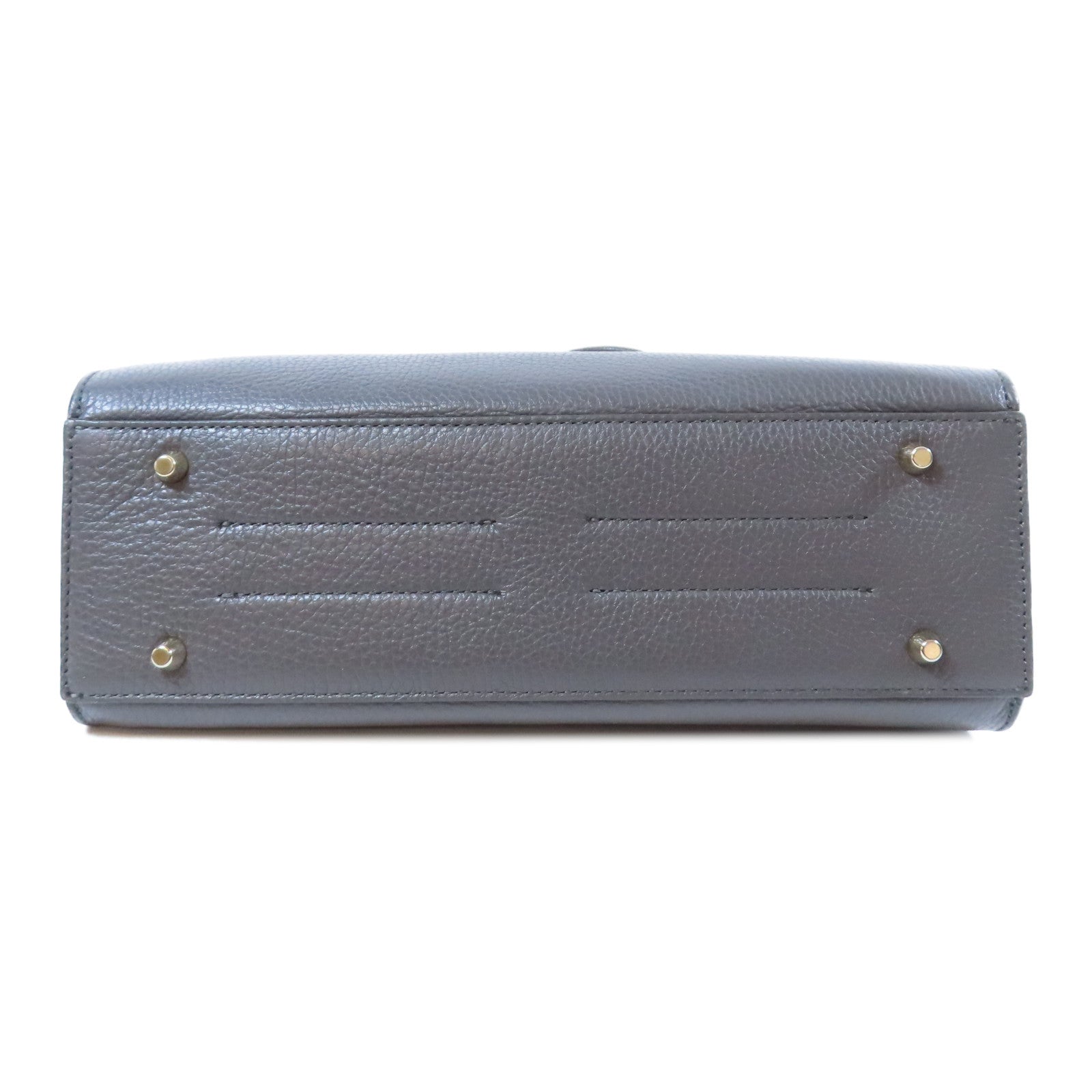 Furla 牛皮皮革2 Way Shoulder Bag金扣手挽肩背兩用袋灰色