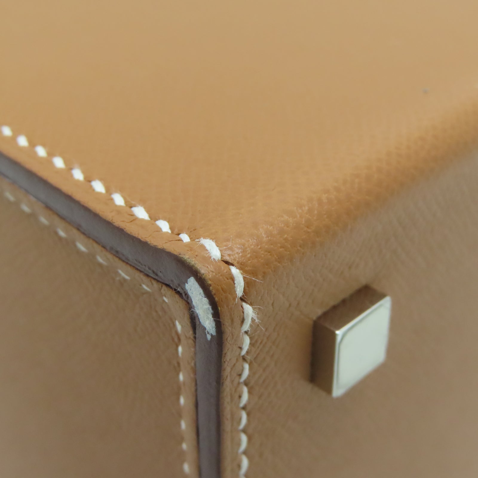 HERMES Veau Epsom皮革Cinhetic银扣链带肩背袋棕色