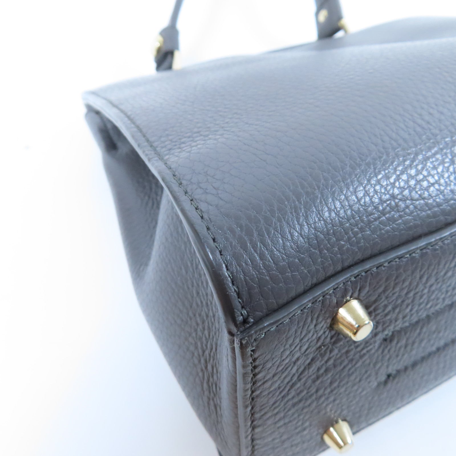 Furla 牛皮皮革2 Way Shoulder Bag金扣手挽肩背兩用袋灰色