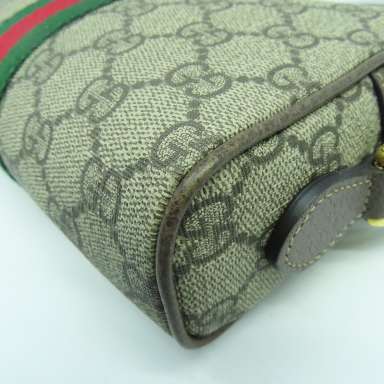 GUCCI 塗層帆布Ophidia GG Supreme金扣肩背袋啡色