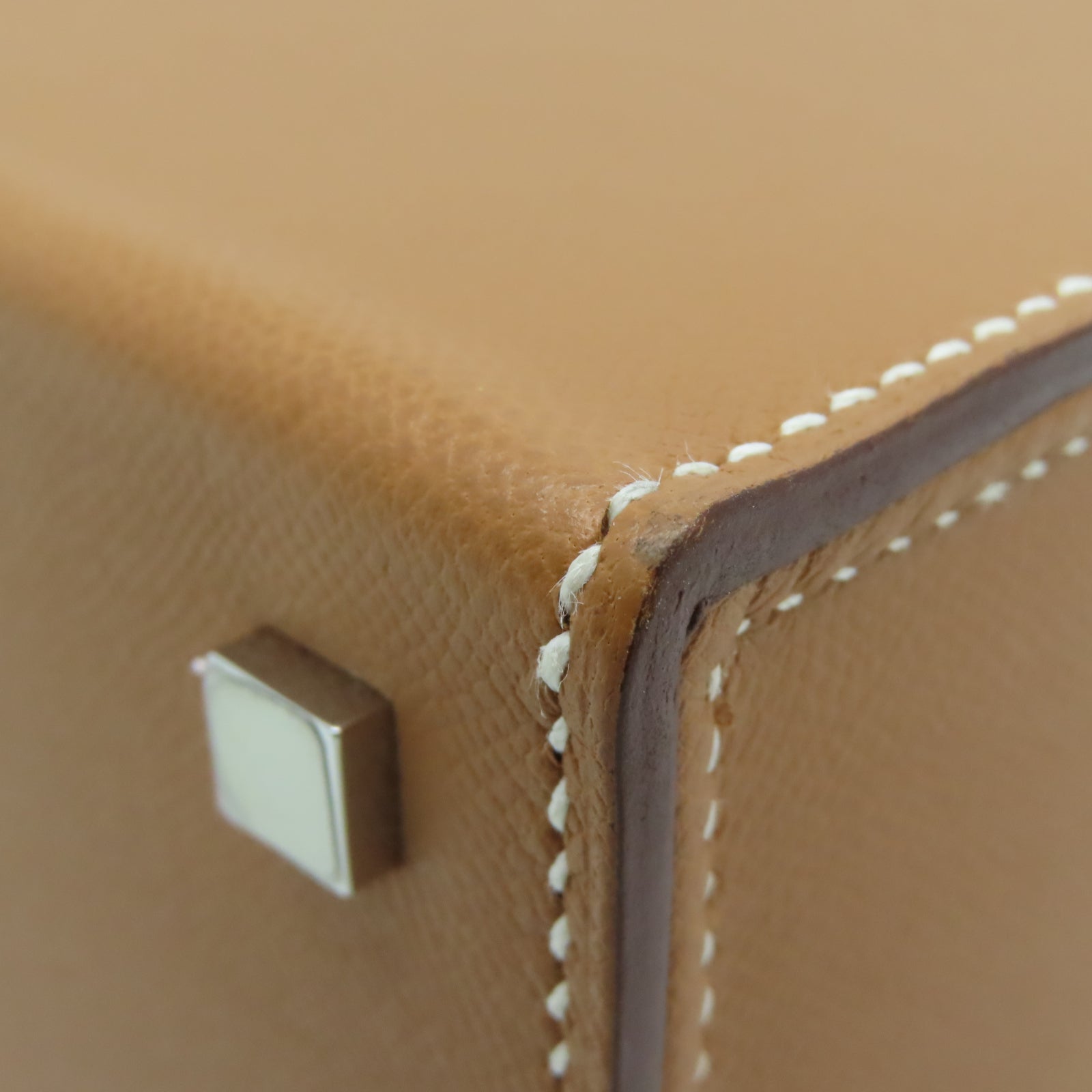 HERMES Veau Epsom皮革Cinhetic银扣链带肩背袋棕色