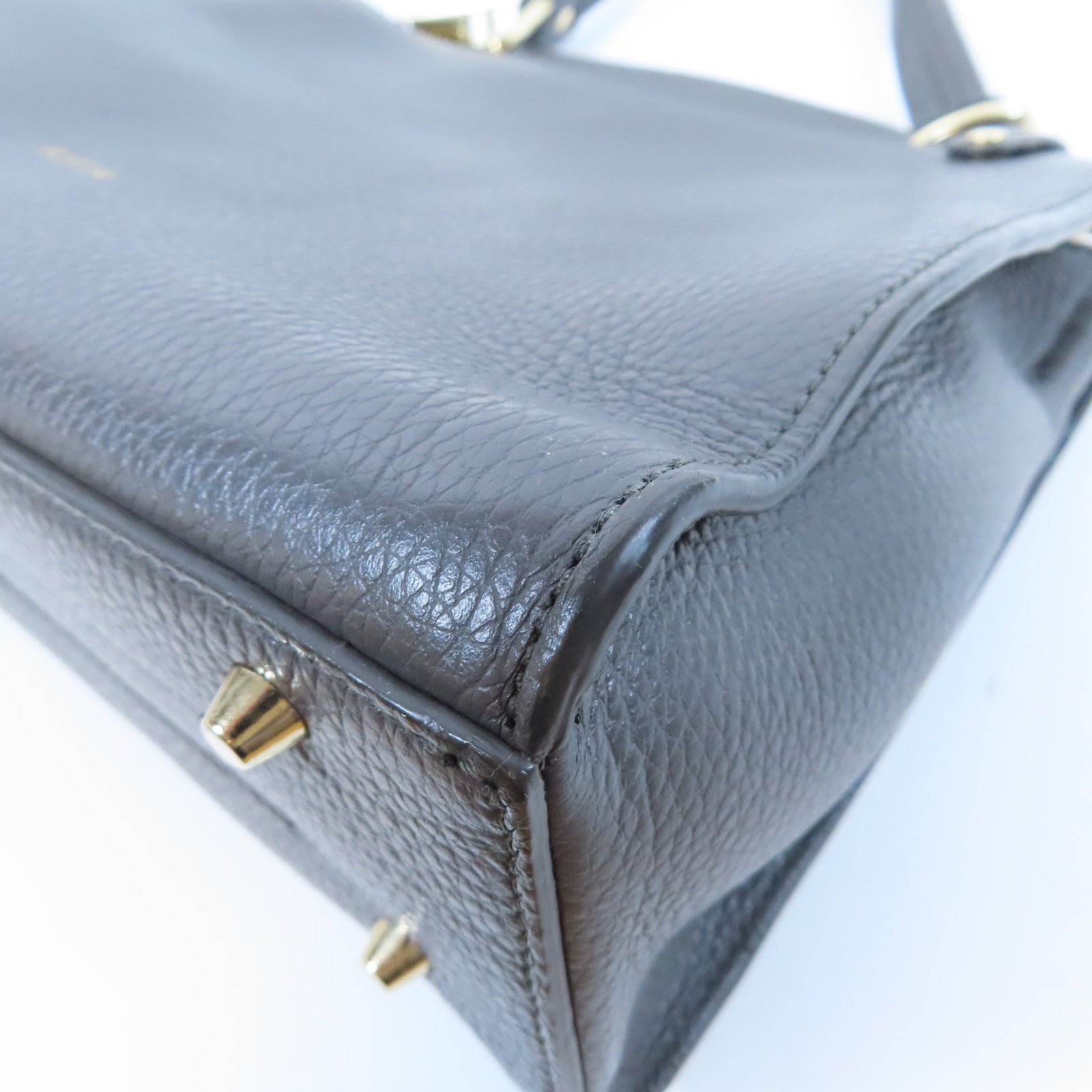 Furla 牛皮皮革2 Way Shoulder Bag金扣手挽肩背兩用袋灰色
