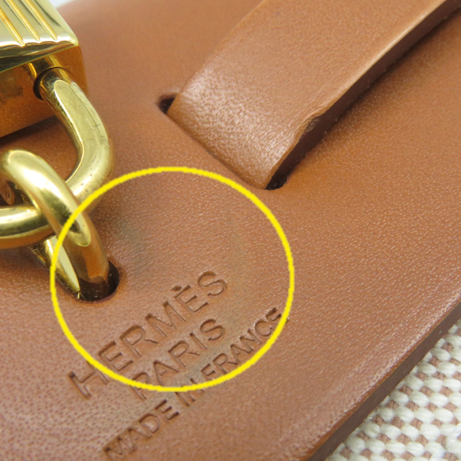 HERMES 帆布Herbag PM金扣手挽肩背兩用袋Ecru/Beige/Fauve啡色