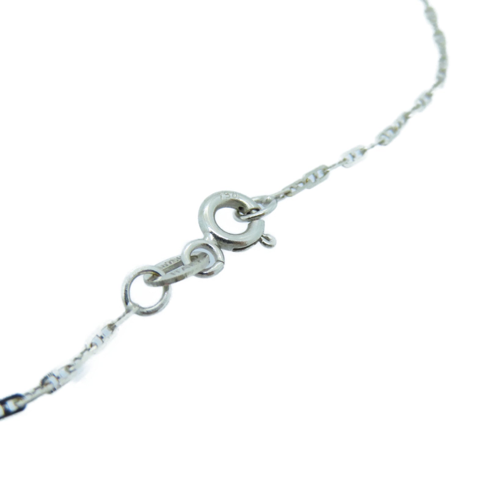 JEWELRY 18K White Gold Jade Necklace Green/Silver