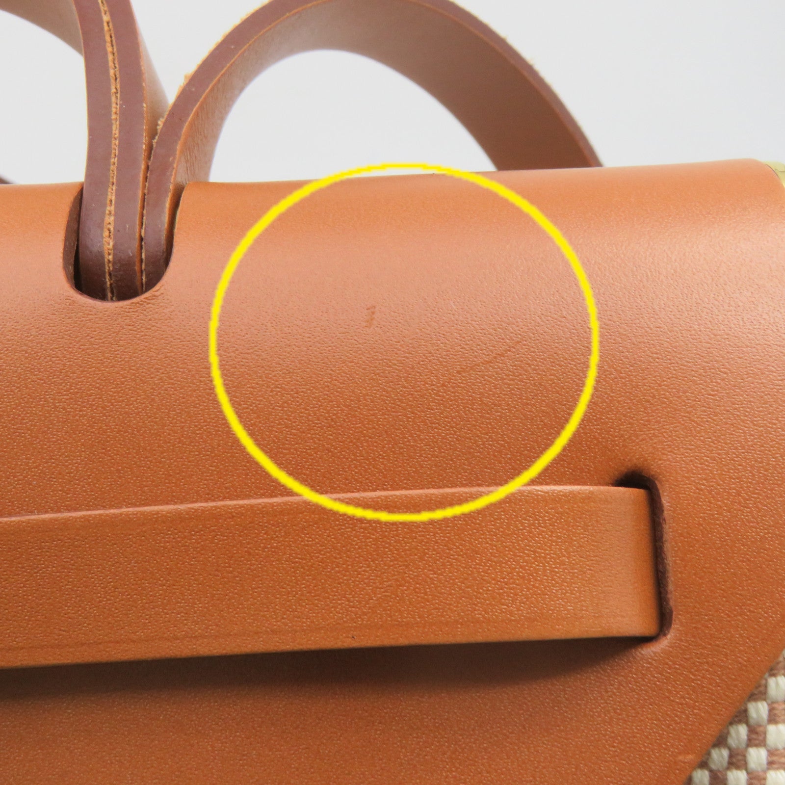 HERMES 帆布Herbag PM金扣手挽肩背兩用袋Ecru/Beige/Fauve啡色