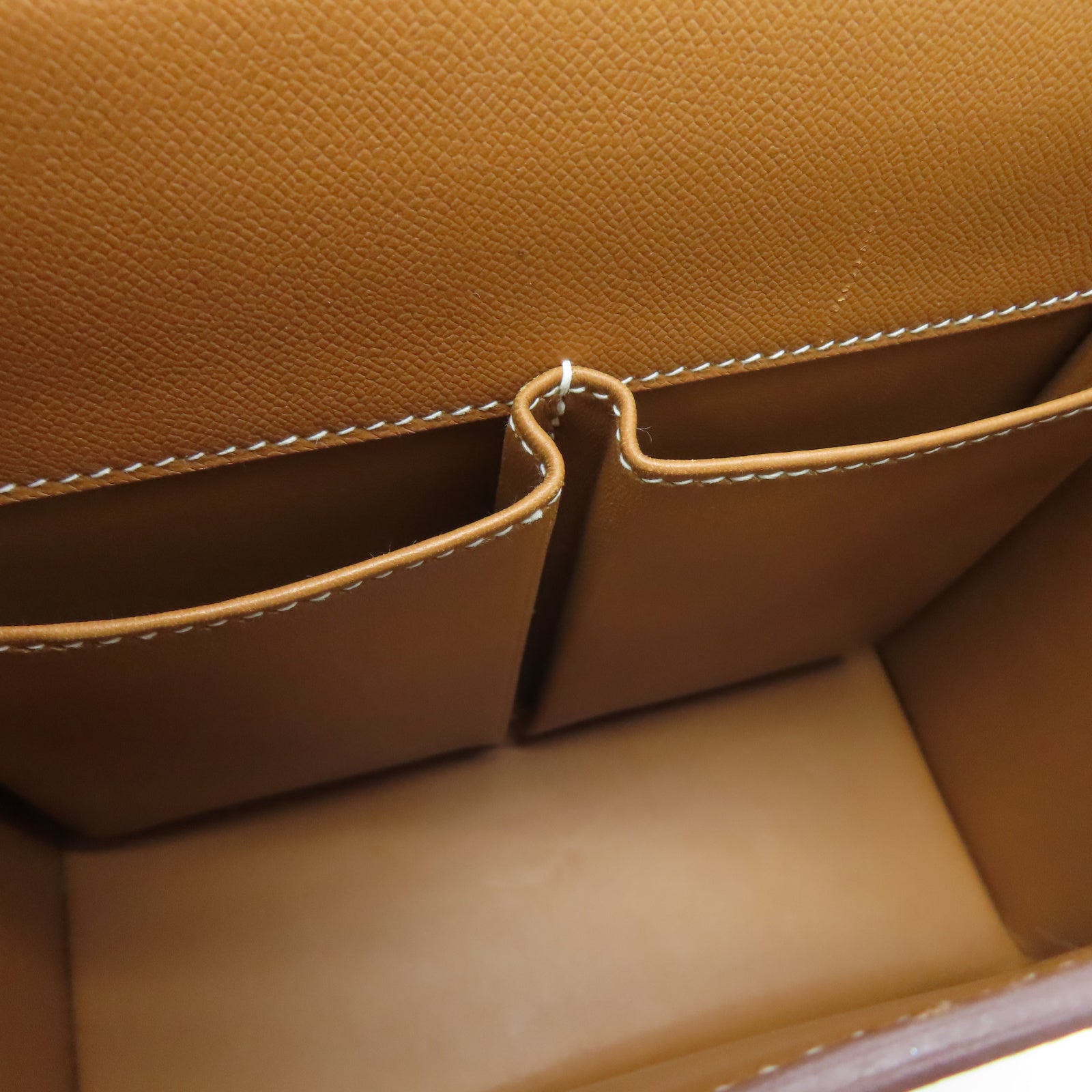 HERMES Veau Epsom皮革Cinhetic银扣链带肩背袋棕色