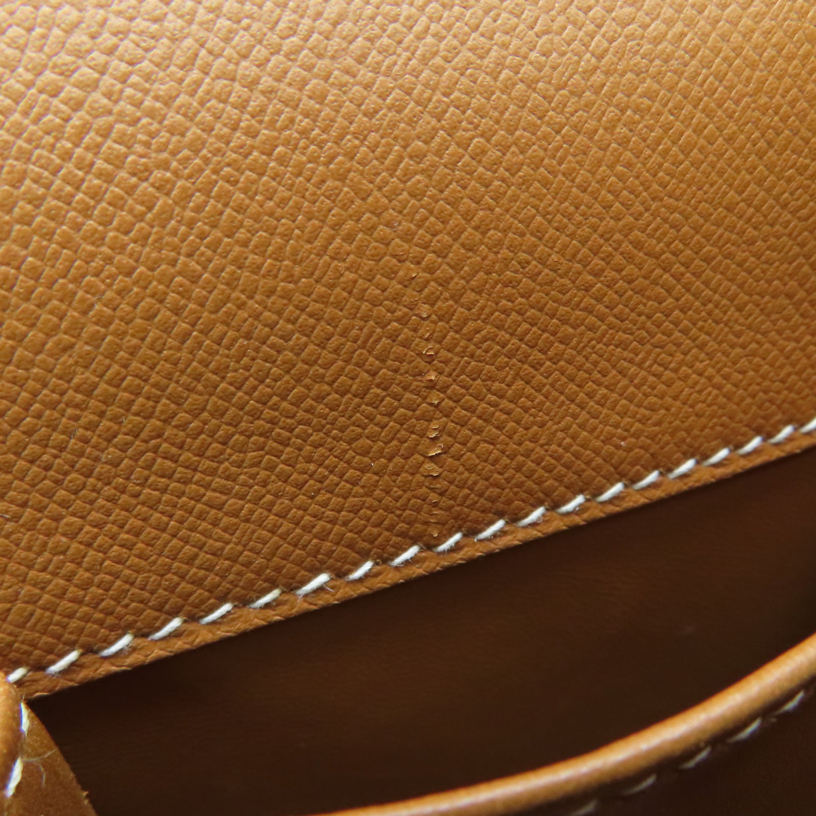 HERMES Veau Epsom皮革Cinhetic银扣链带肩背袋棕色