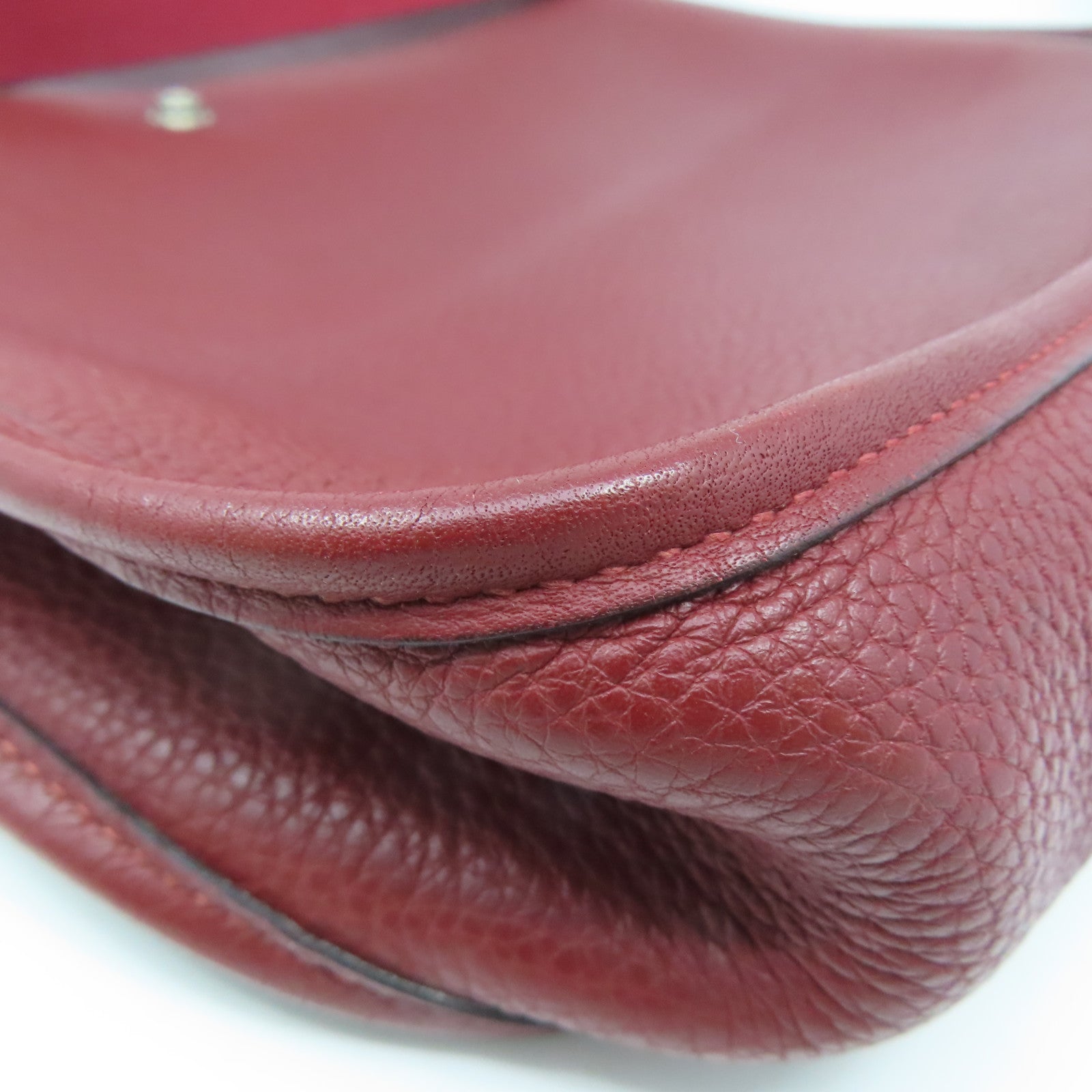 HERMES Clemence皮革Evelyne PM銀扣肩背袋紅色