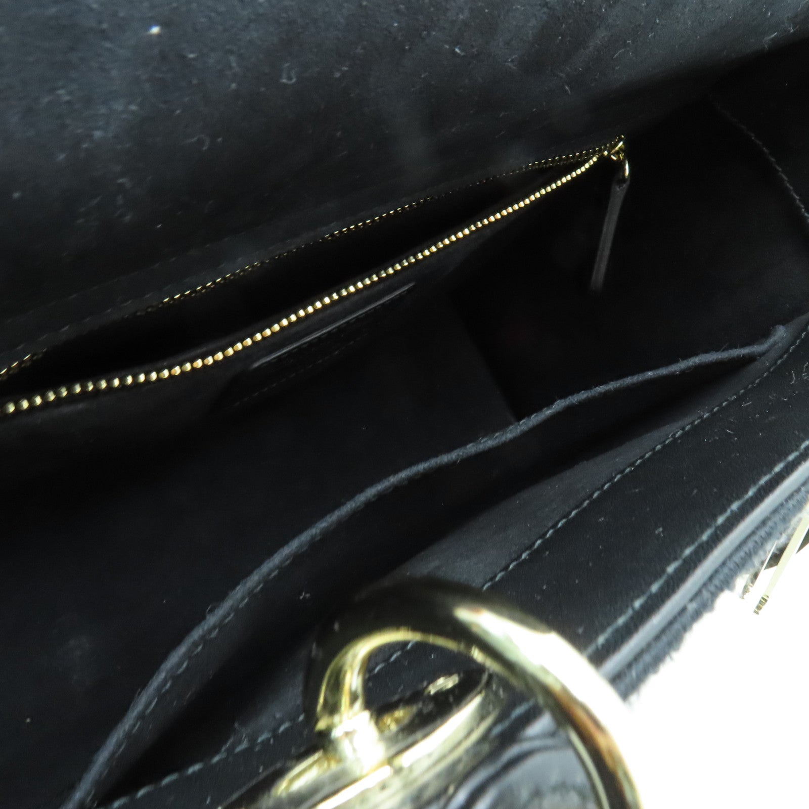 Dior 牛皮皮革Lady Dior Shoulder銀扣手挽肩背兩用袋黑色/多色