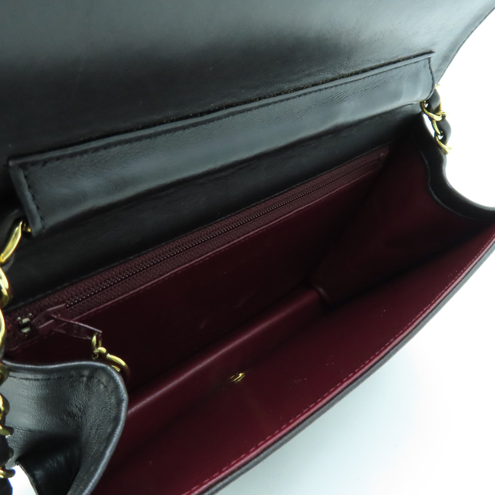 CHANEL rhombic sheepskin leather Chain Shoulder Bag gold buckle chain shoulder bag black