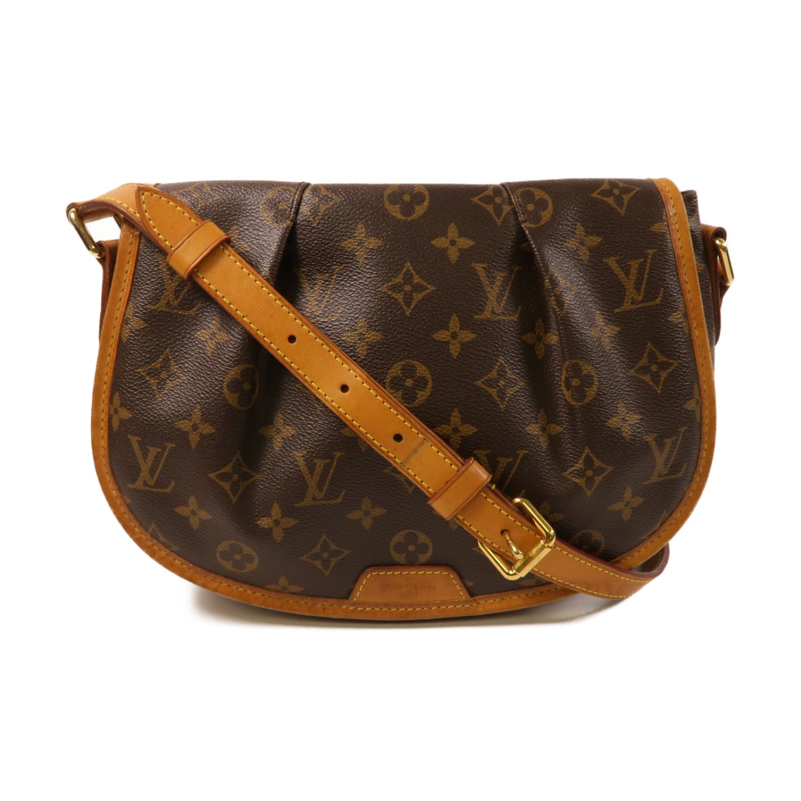 LOUIS VUITTON Monogram Menilmontant PM金扣肩背袋啡色