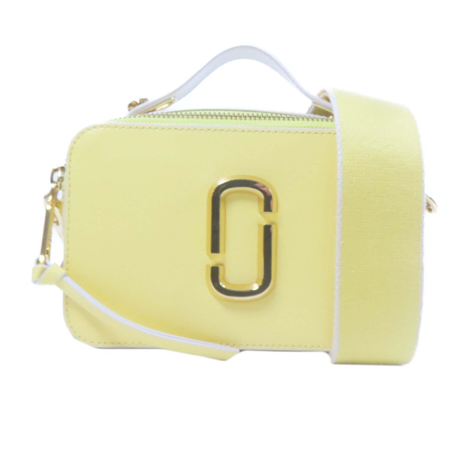 MARC JACOBS 牛皮皮革Shoulder Bag金扣手挽肩背兩用袋黃色