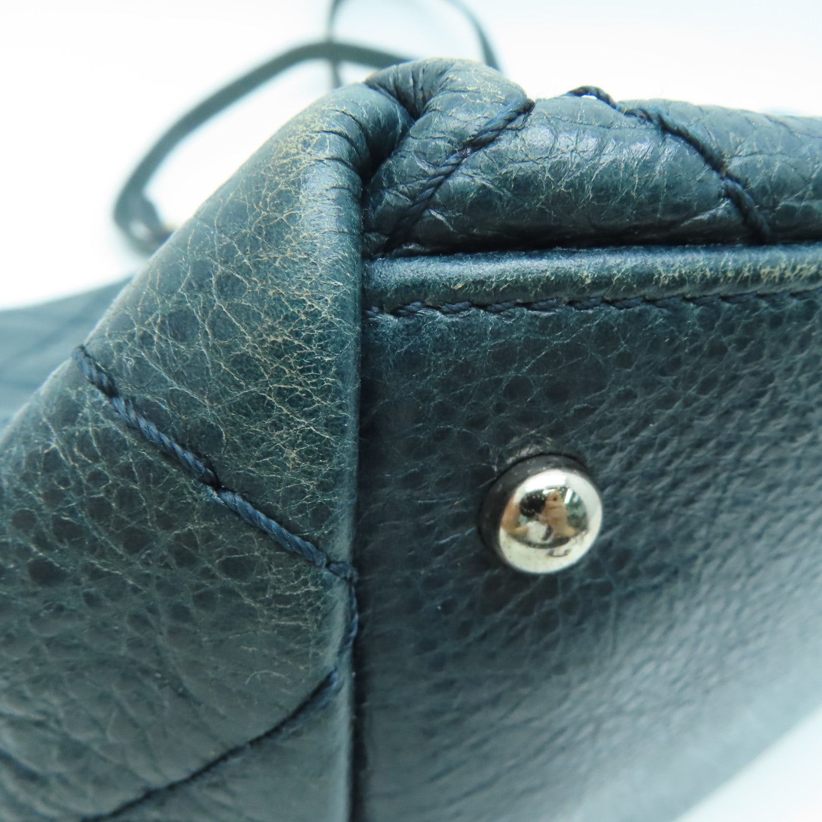 CHANEL 【激减优惠】菱格牛皮皮革Shoulder Tote Bag银扣手挽袋/肩背袋绿色