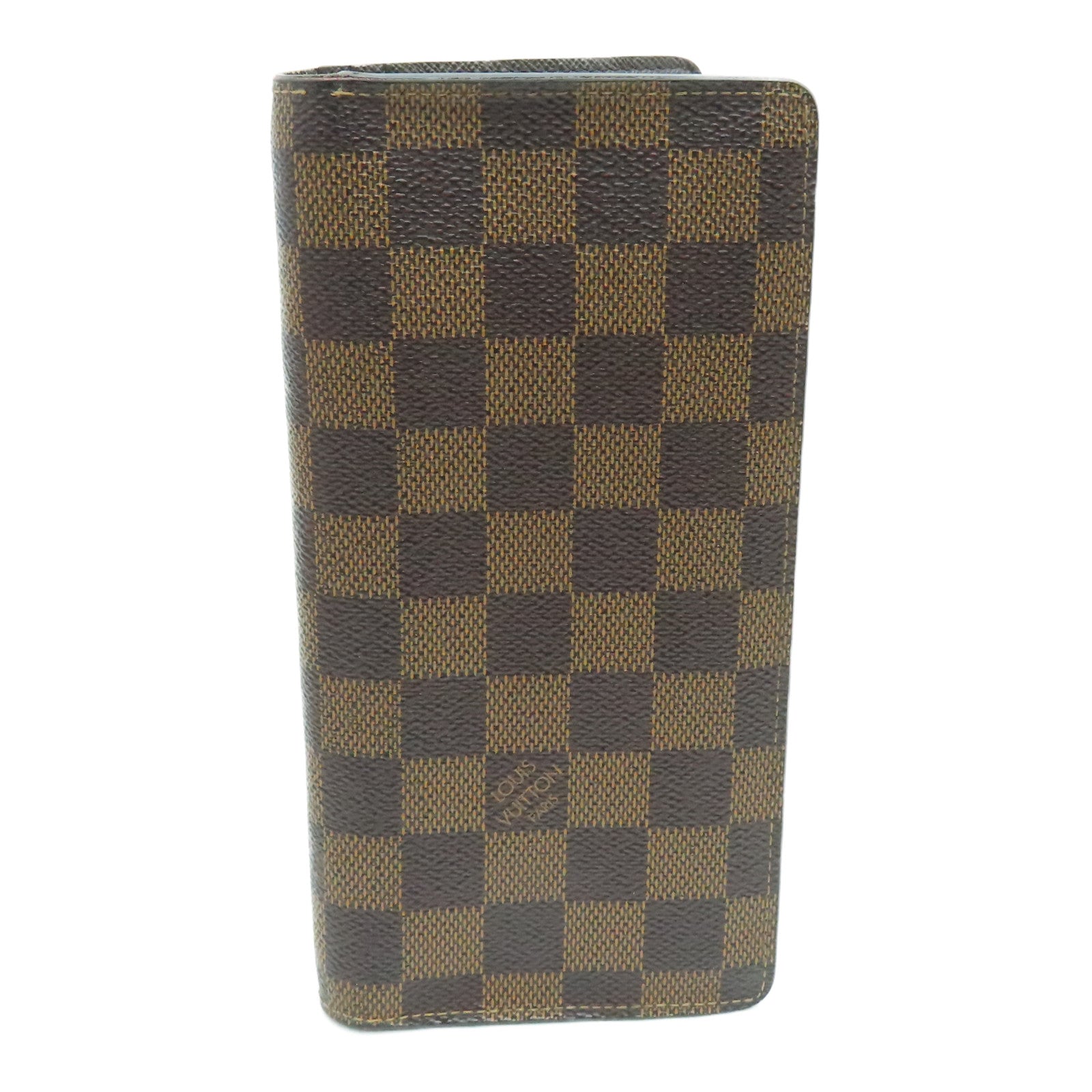 LOUIS VUITTON Damier Brazza Wallet长钱包金扣啡色
