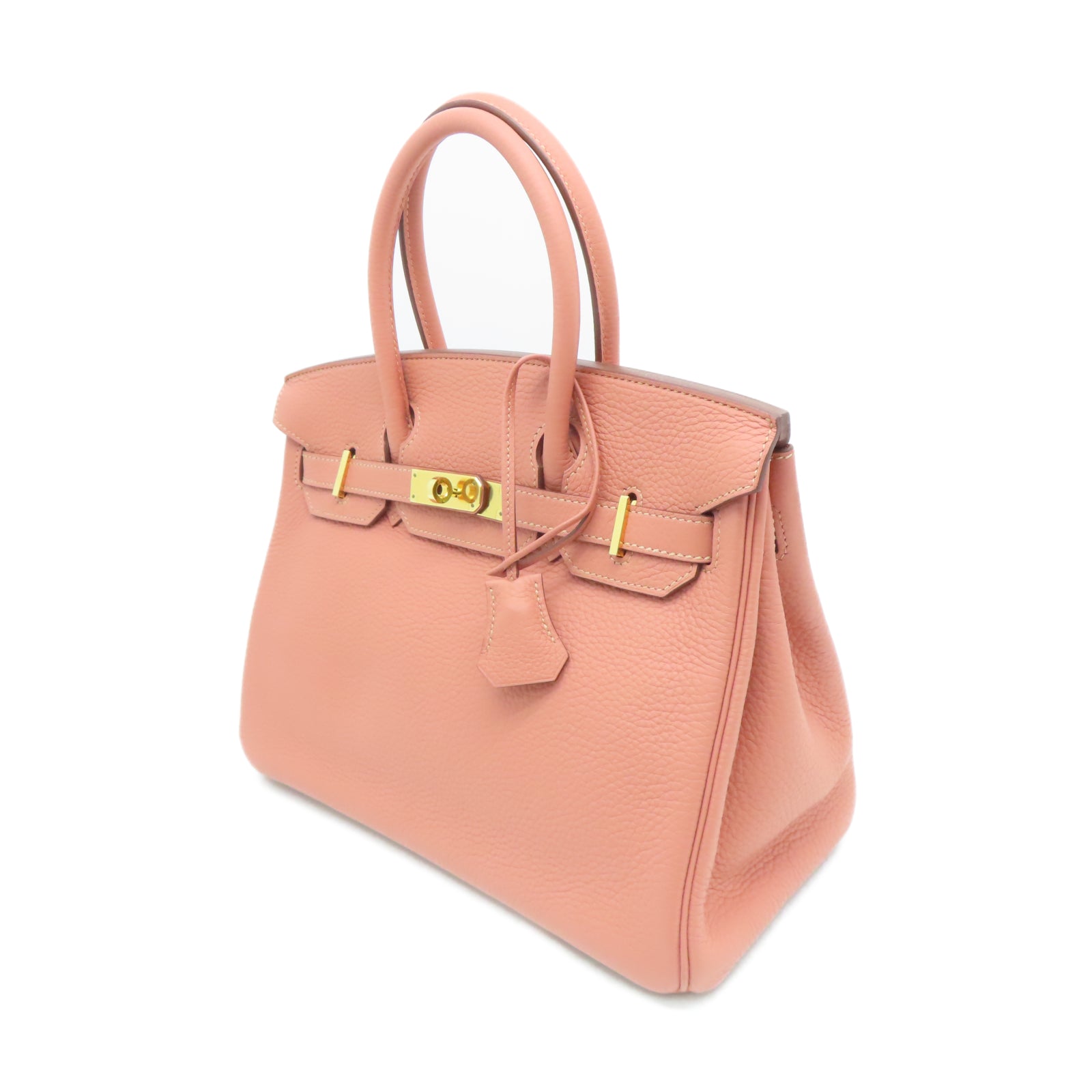 HERMES Taurillon Clemence皮革Birkin 30金扣手挽袋瑰茶粉色