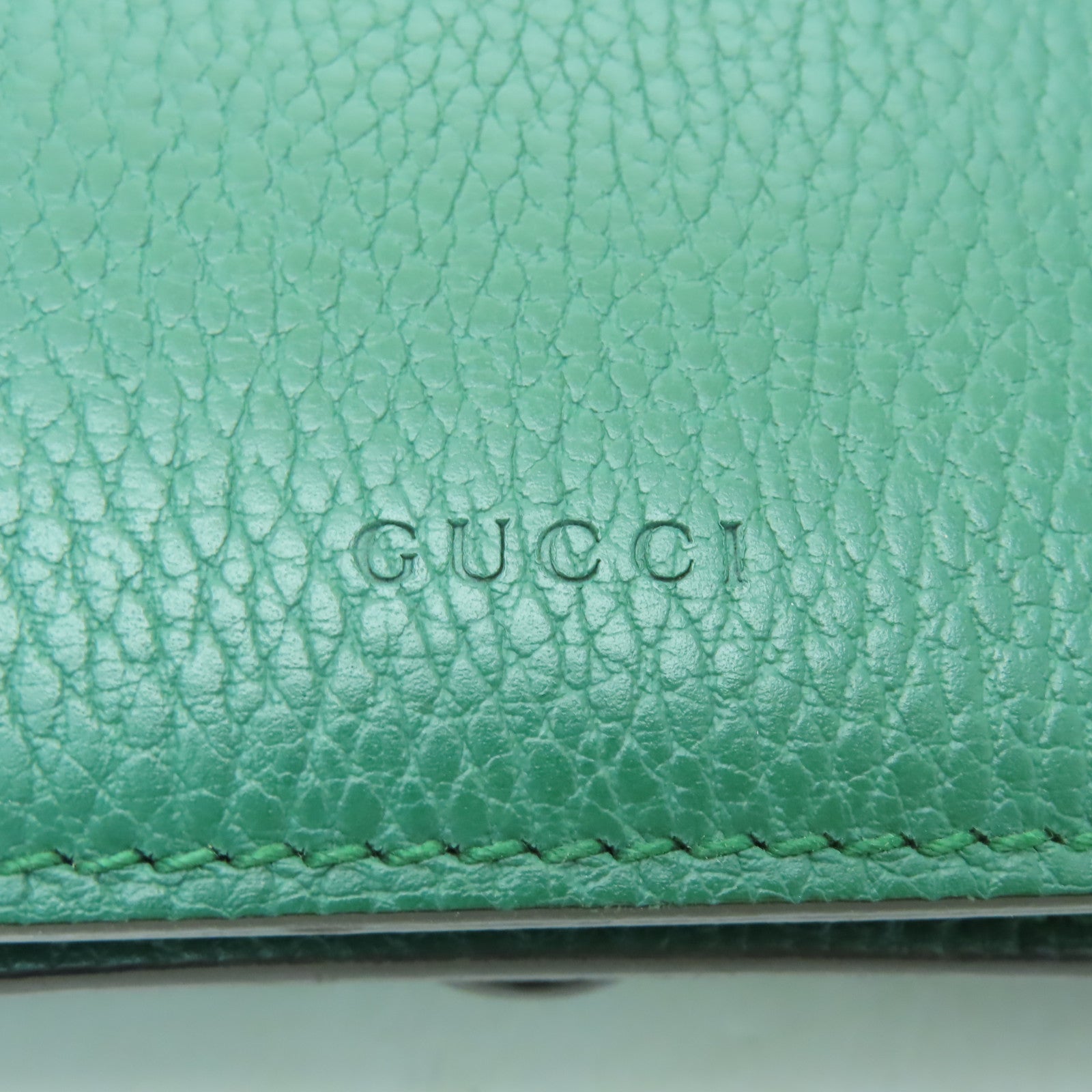 GUCCI 牛皮皮革Dionysus金扣/銀扣鏈帶肩背袋綠色