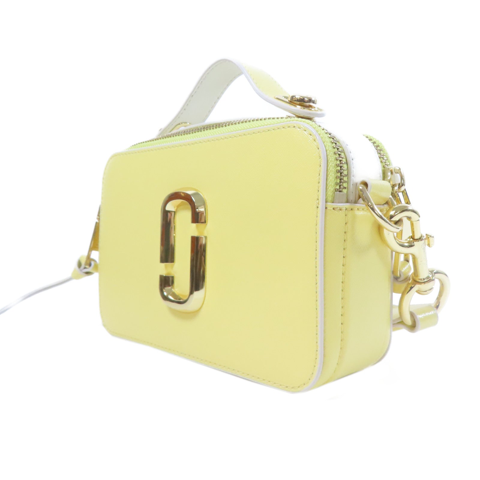 MARC JACOBS 牛皮皮革Shoulder Bag金扣手挽肩背兩用袋黃色