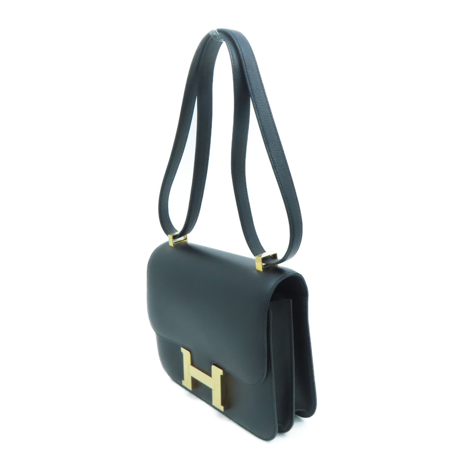 HERMES 【激减优惠】Epsom皮革Constance 24 2 Way Shoulder Bag金扣肩背袋黑色