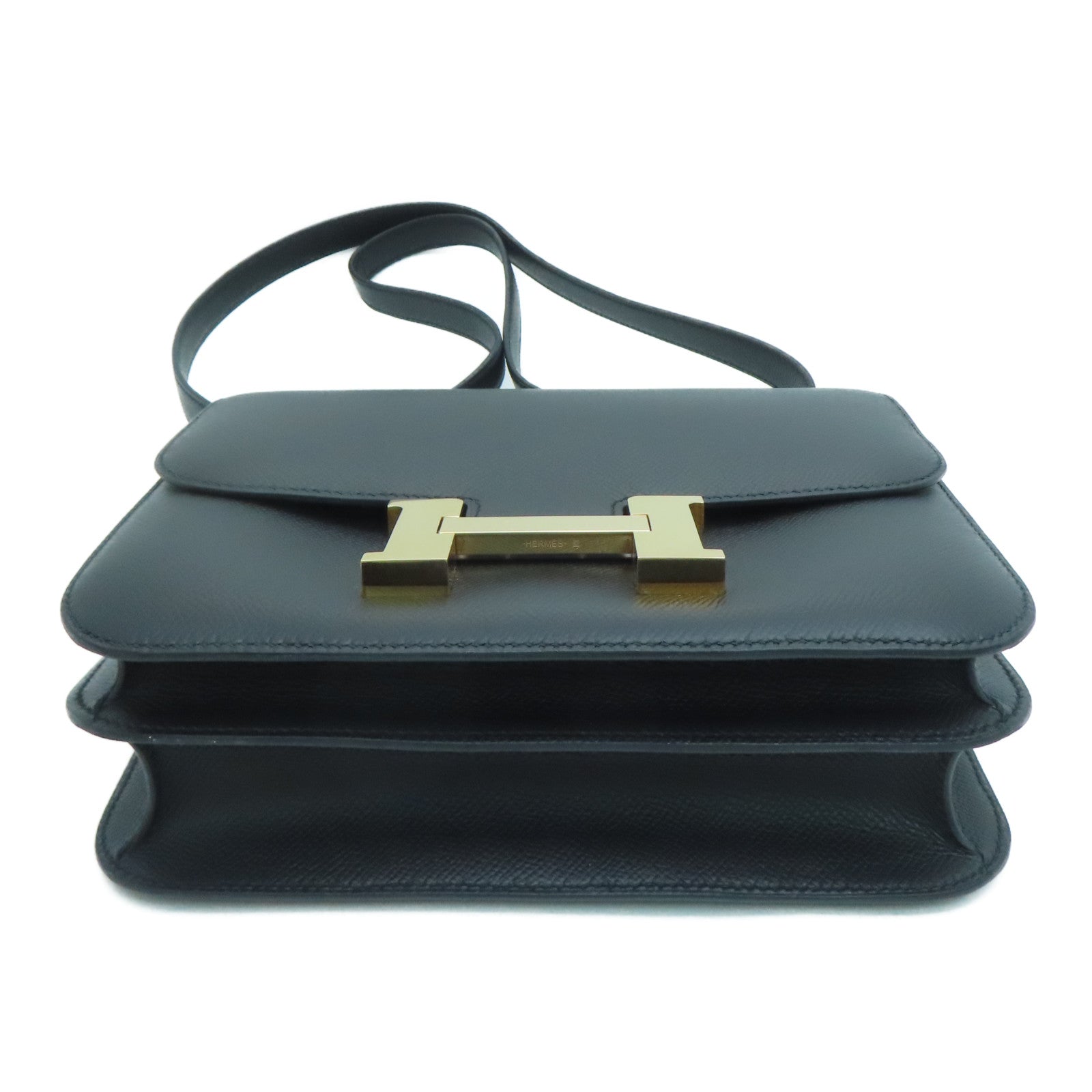 HERMES 【激减优惠】Epsom皮革Constance 24 2 Way Shoulder Bag金扣肩背袋黑色