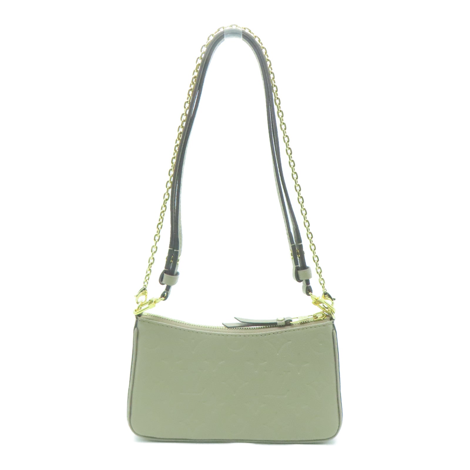 LOUIS VUITTON Monogram Empreinte Easy Pouch On Strap金扣肩背袋灰色