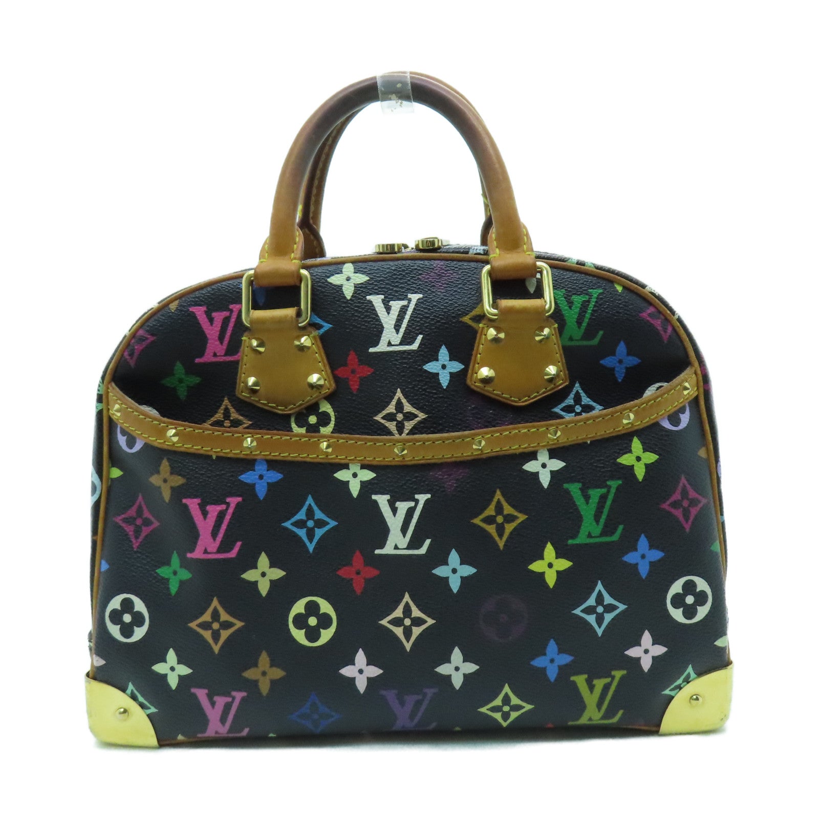 LOUIS VUITTON Monogram Multicolore Trouville Gold Buckle Hand Bag Black