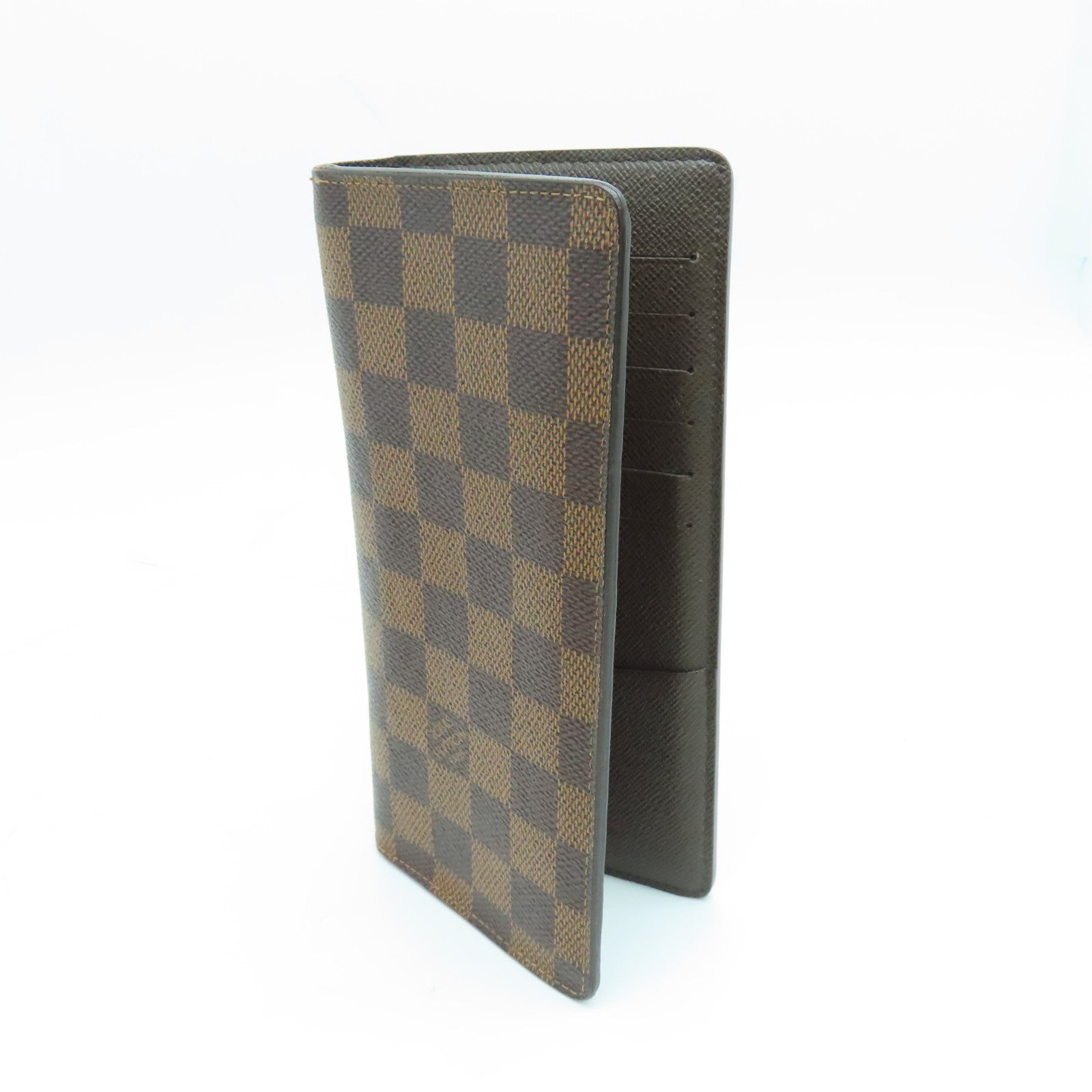 LOUIS VUITTON Damier Brazza Wallet长钱包金扣啡色