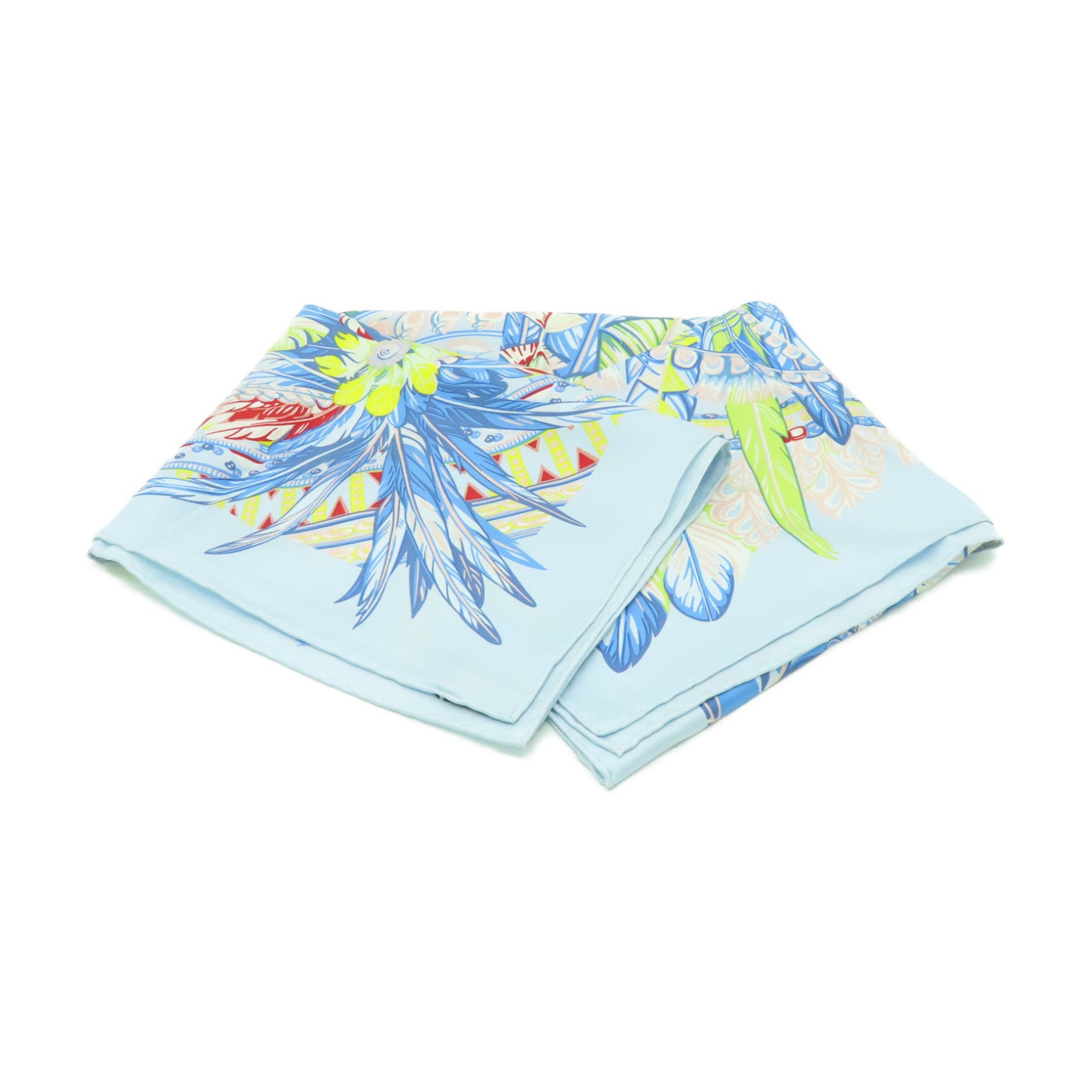 HERMES 【激減優惠】絲質Scarf圍巾藍色/彩色