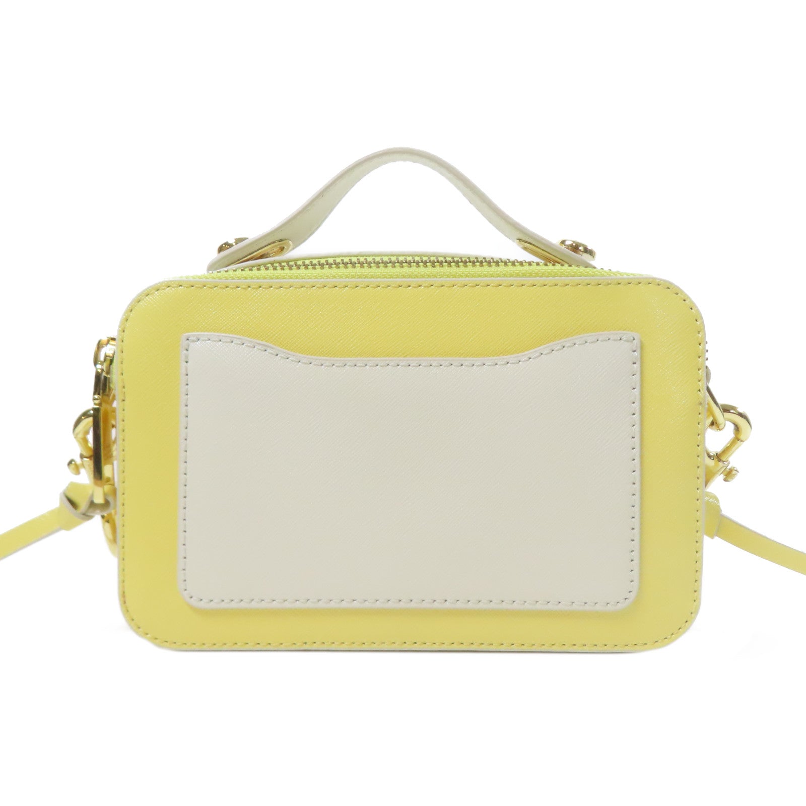 MARC JACOBS 牛皮皮革Shoulder Bag金扣手挽肩背兩用袋黃色