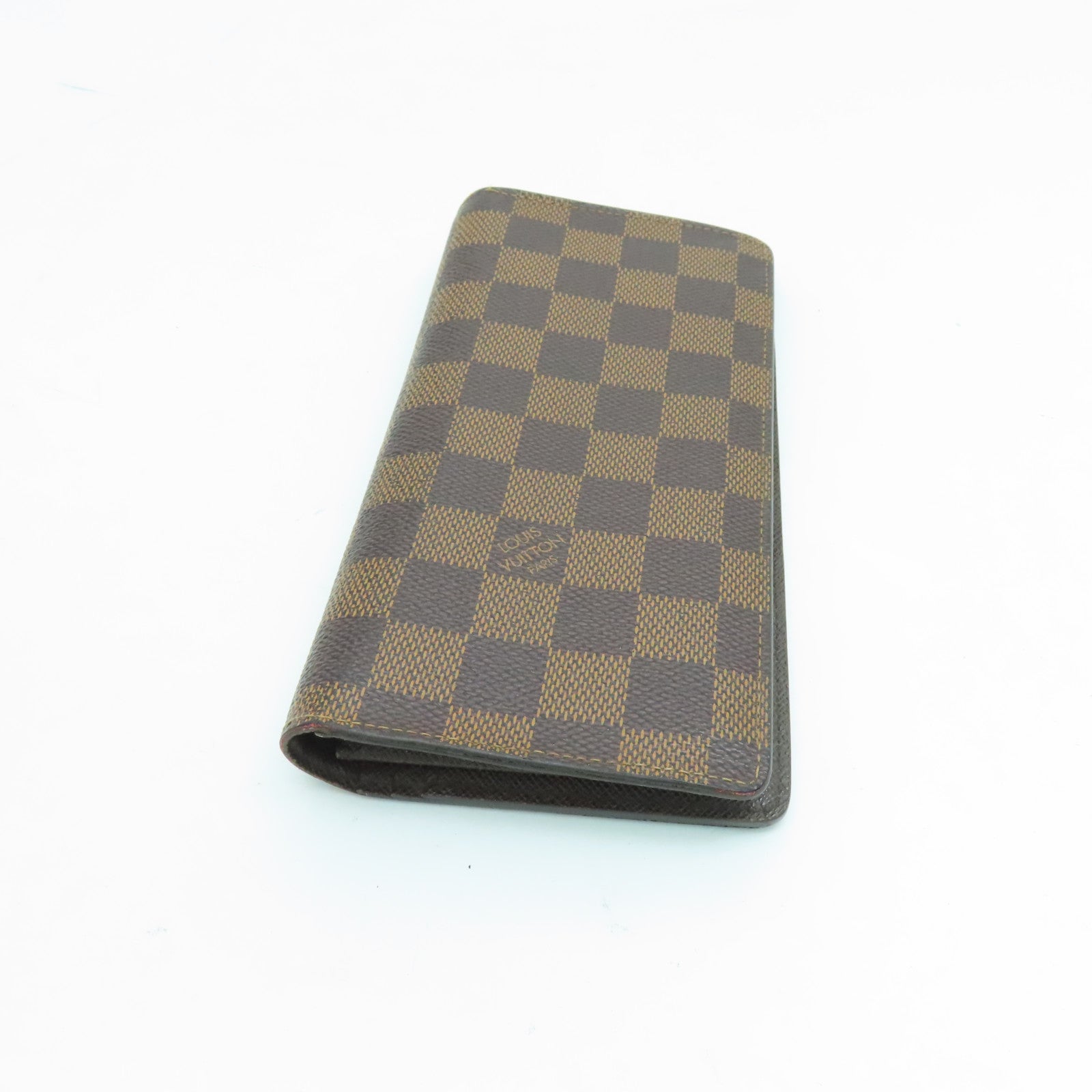 LOUIS VUITTON Damier Brazza Wallet长钱包金扣啡色