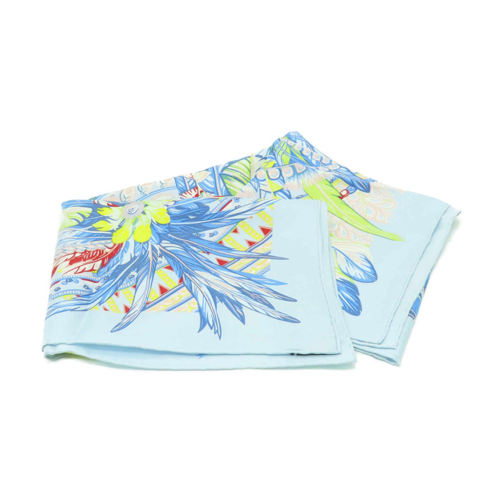 HERMES 【激減優惠】絲質Scarf圍巾藍色/彩色