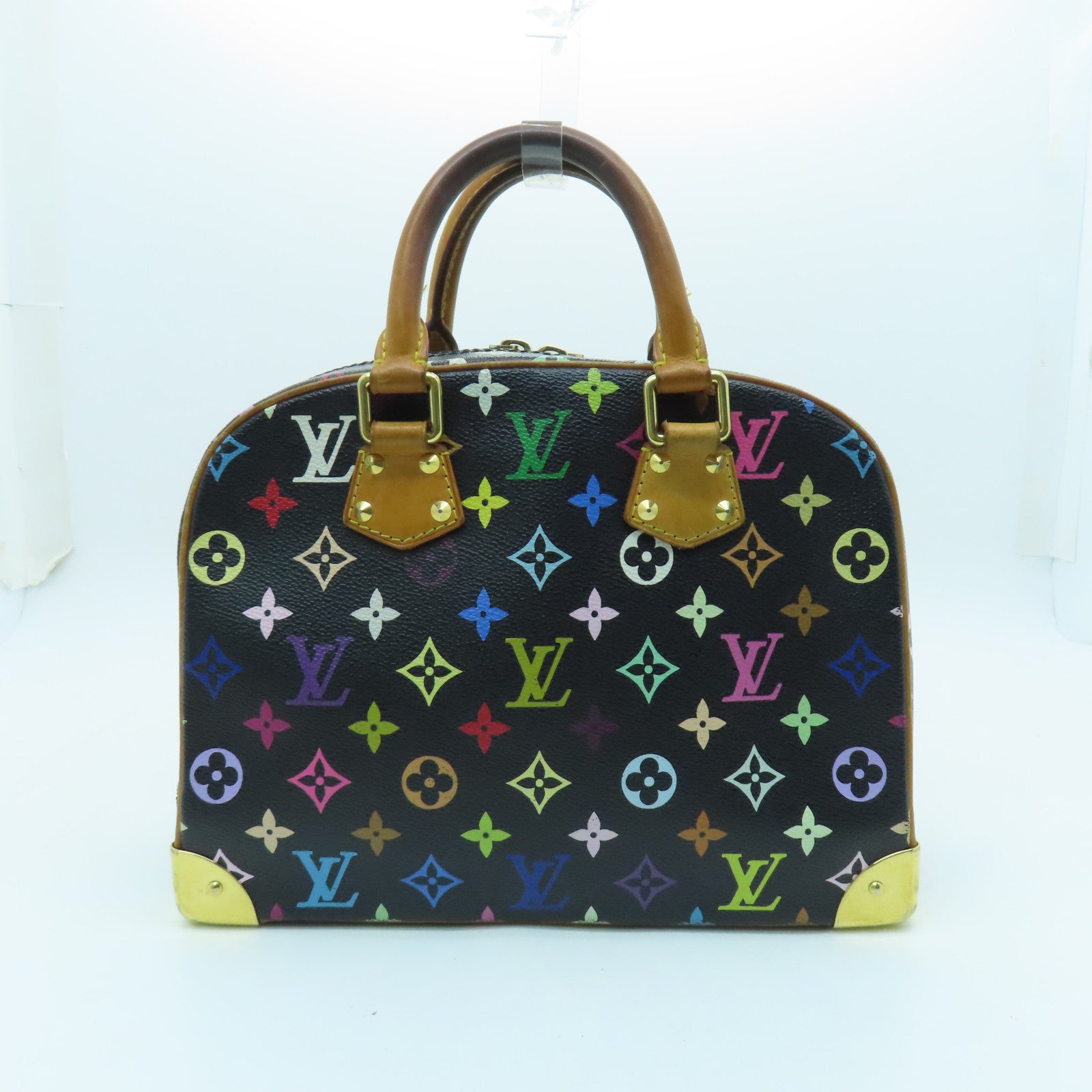 LOUIS VUITTON Monogram Multicolore Trouville Gold Buckle Hand Bag Black