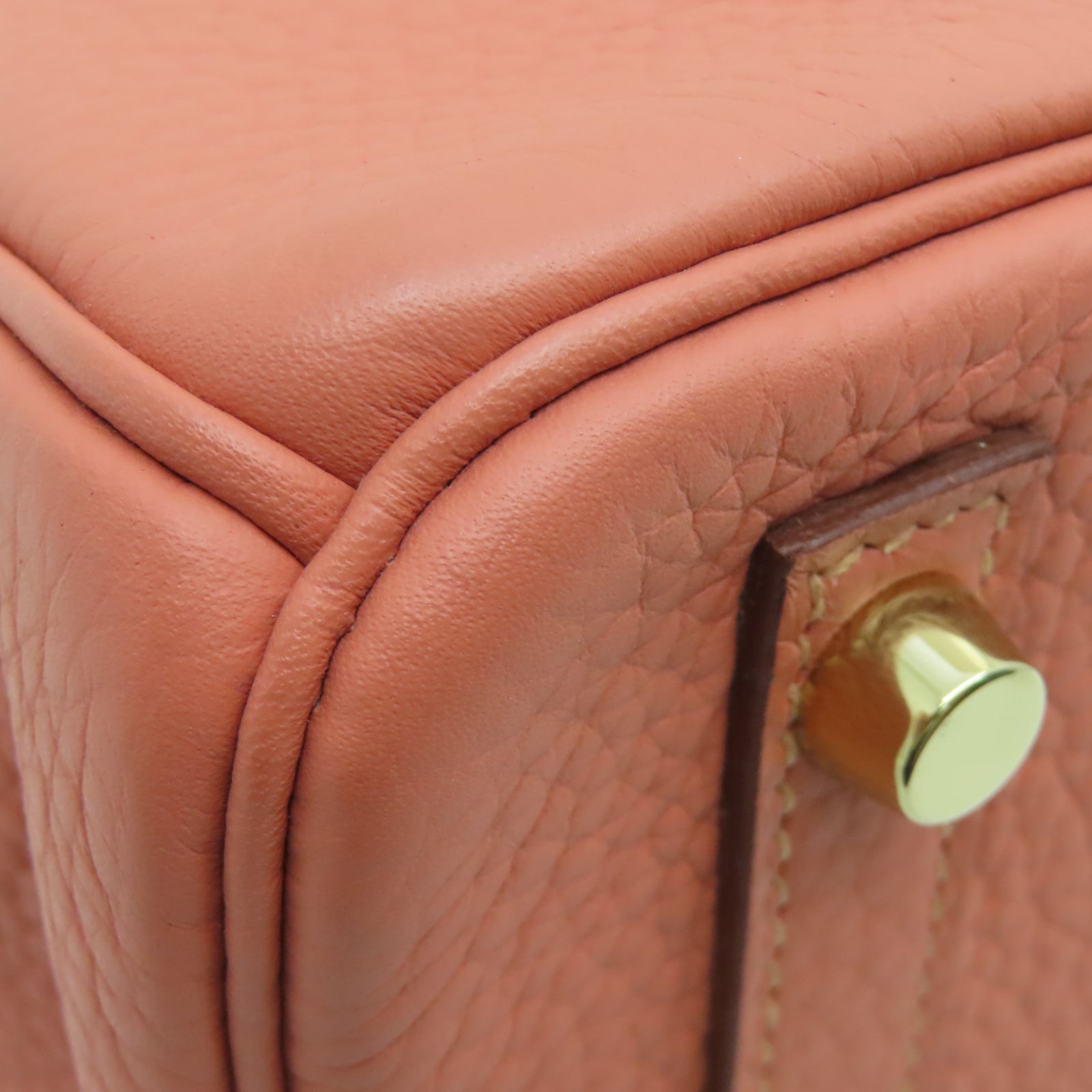 HERMES Taurillon Clemence皮革Birkin 30金扣手挽袋瑰茶粉色