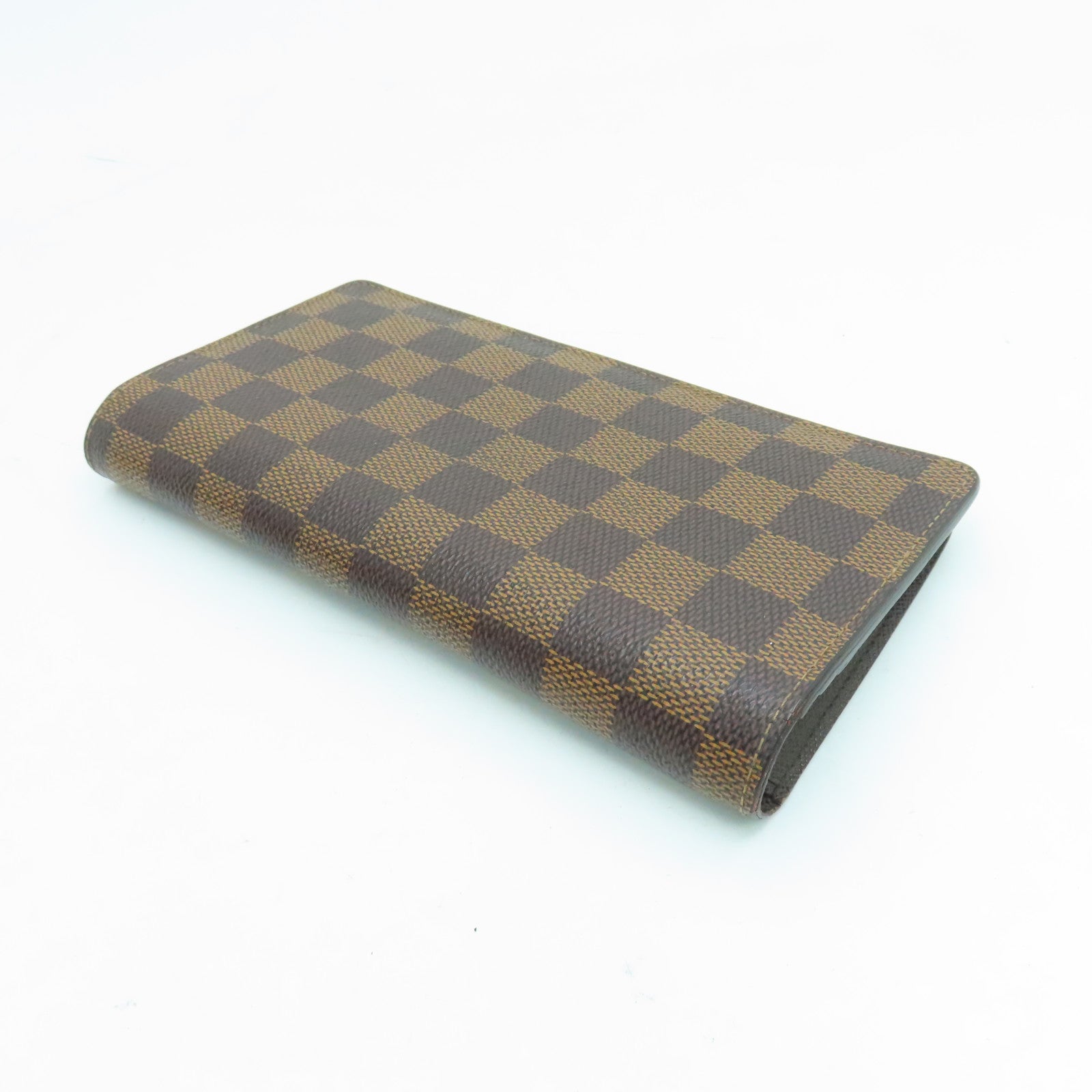 LOUIS VUITTON Damier Brazza Wallet长钱包金扣啡色