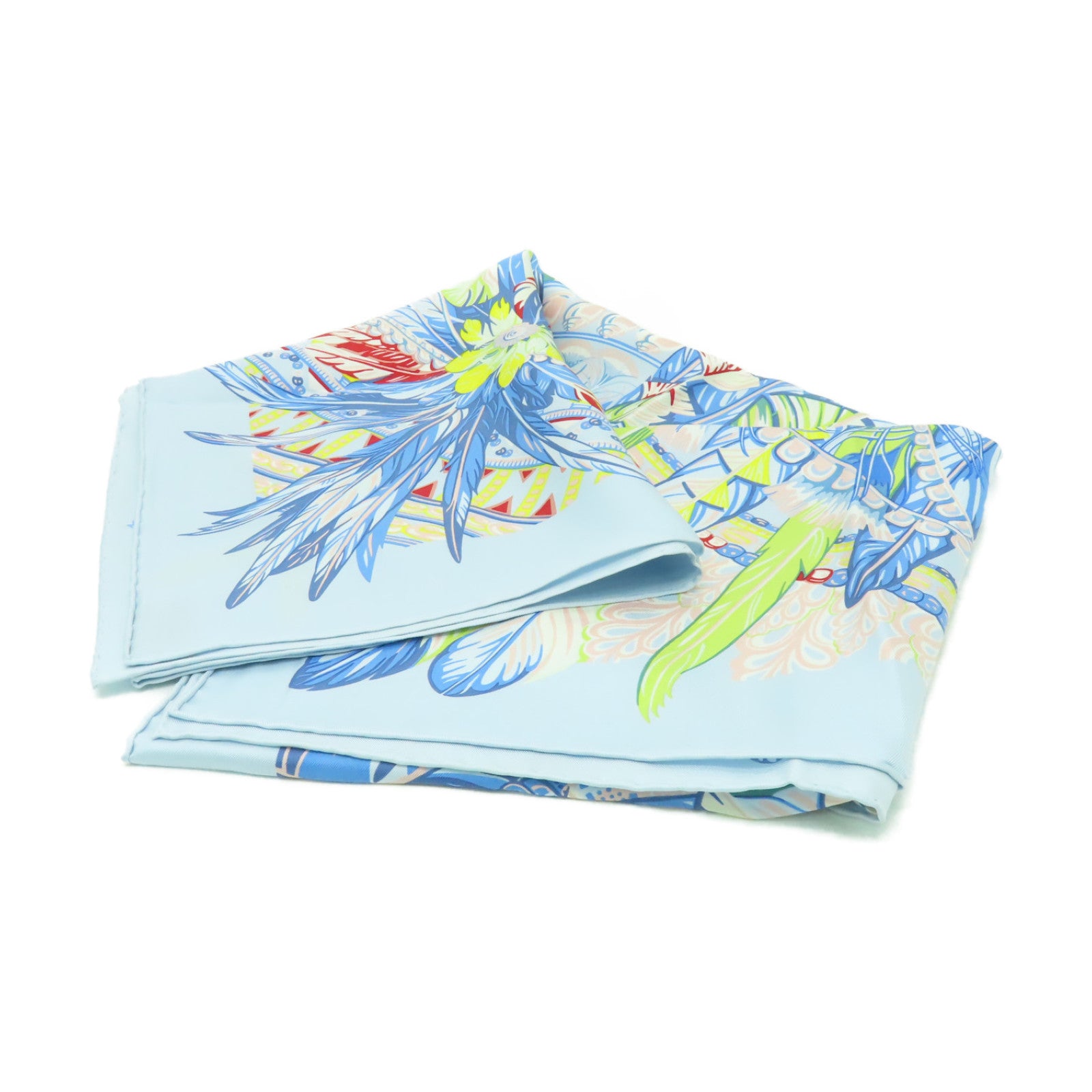HERMES 【激減優惠】絲質Scarf圍巾藍色/彩色