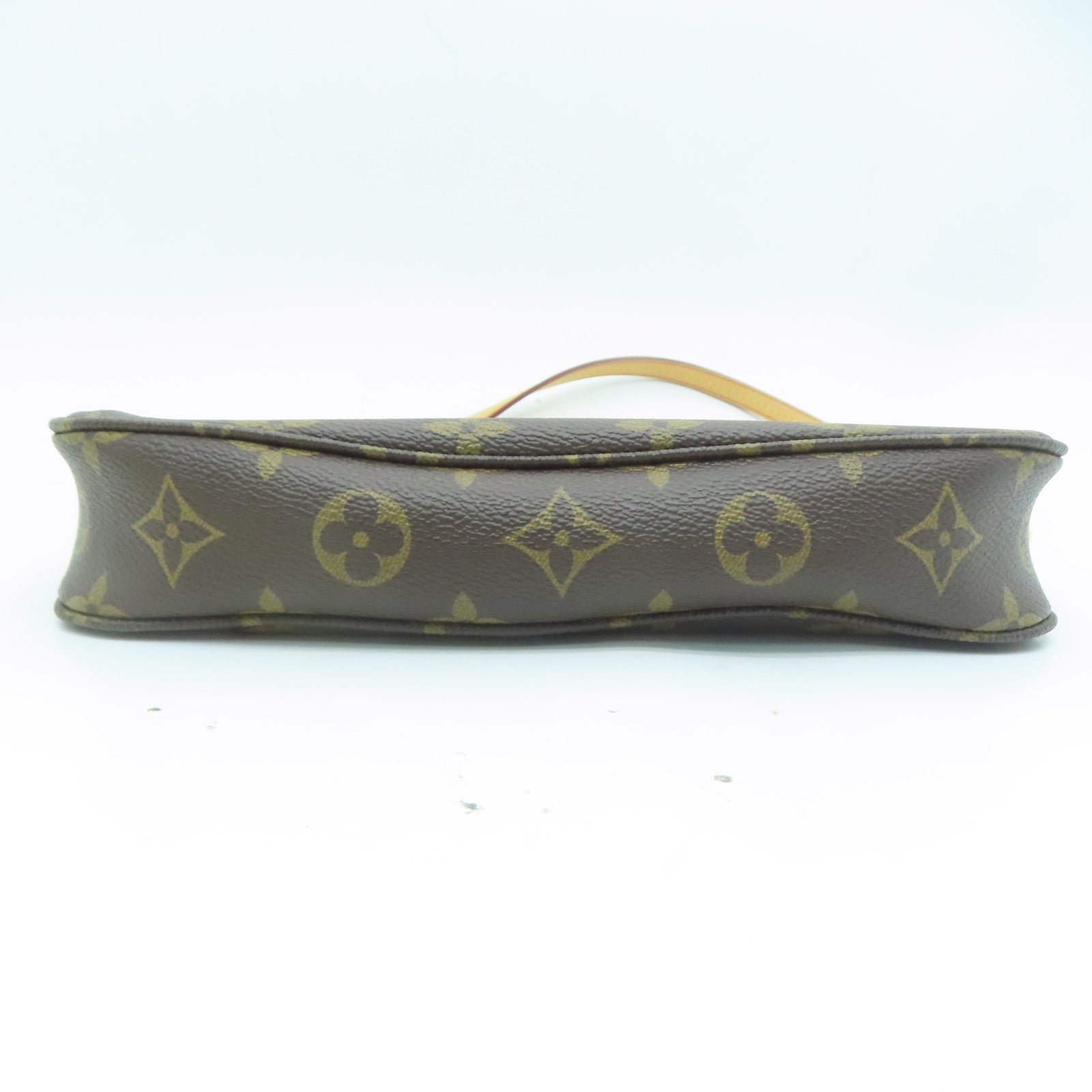 LOUIS VUITTON Monogram Pochette Accessories金扣手挽袋啡色