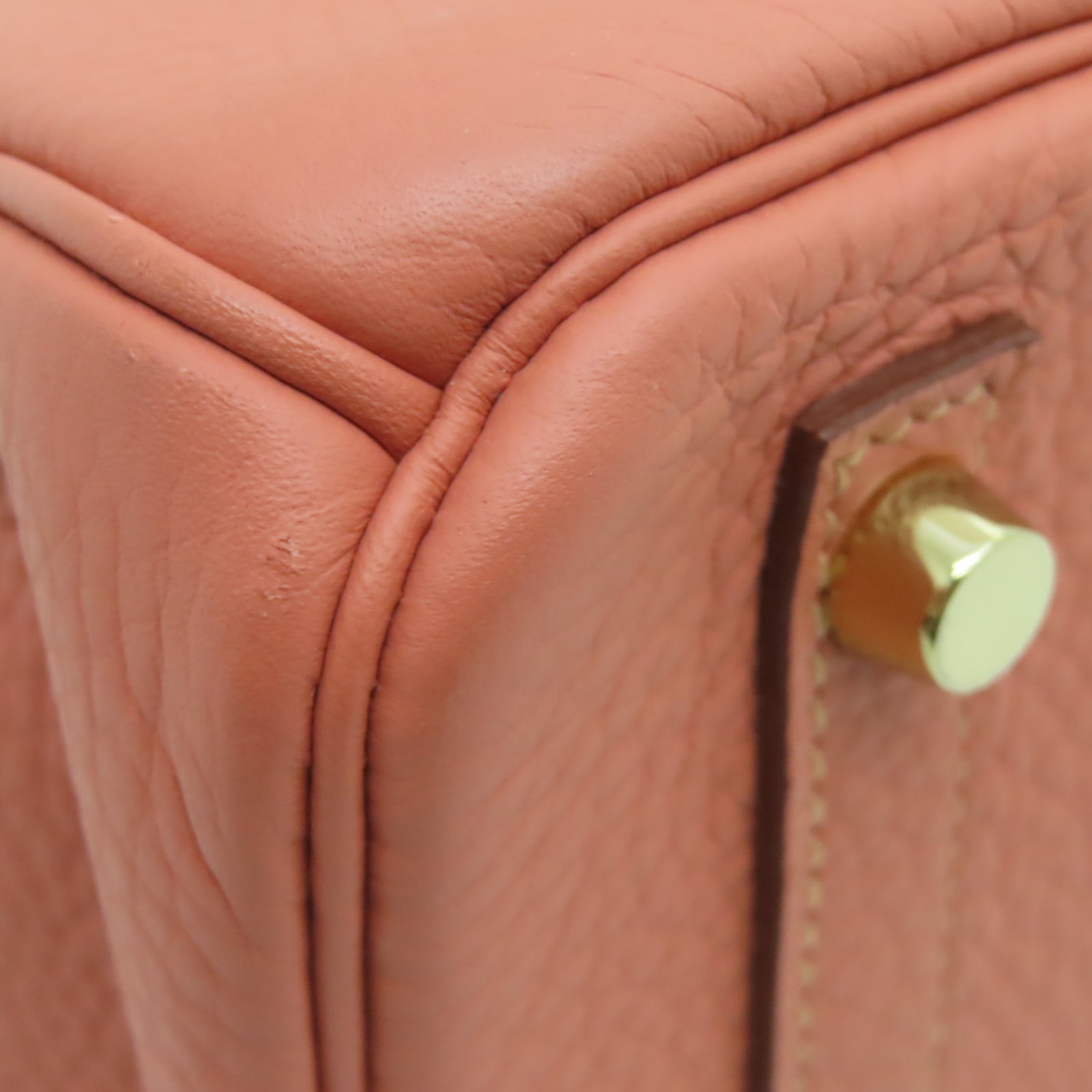 HERMES Taurillon Clemence皮革Birkin 30金扣手挽袋瑰茶粉色