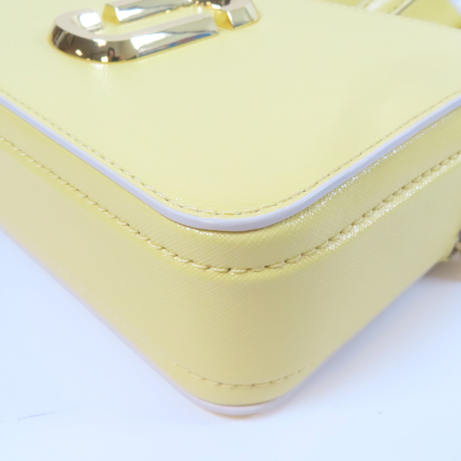 MARC JACOBS 牛皮皮革Shoulder Bag金扣手挽肩背兩用袋黃色