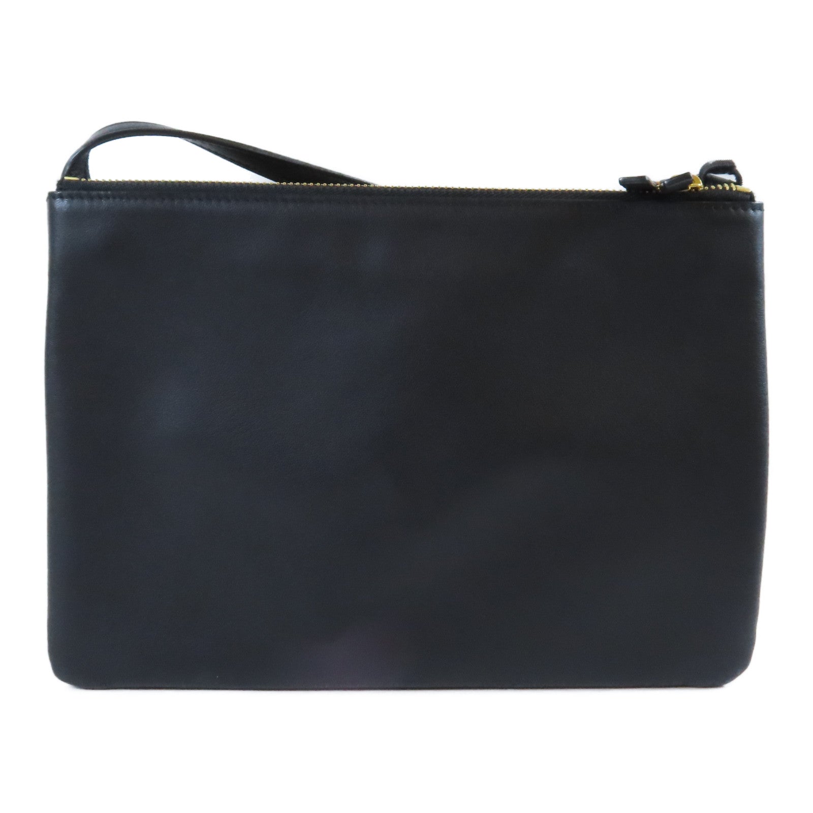CELINE 牛皮皮革Trio Shoulder Bag金扣肩背袋黑色